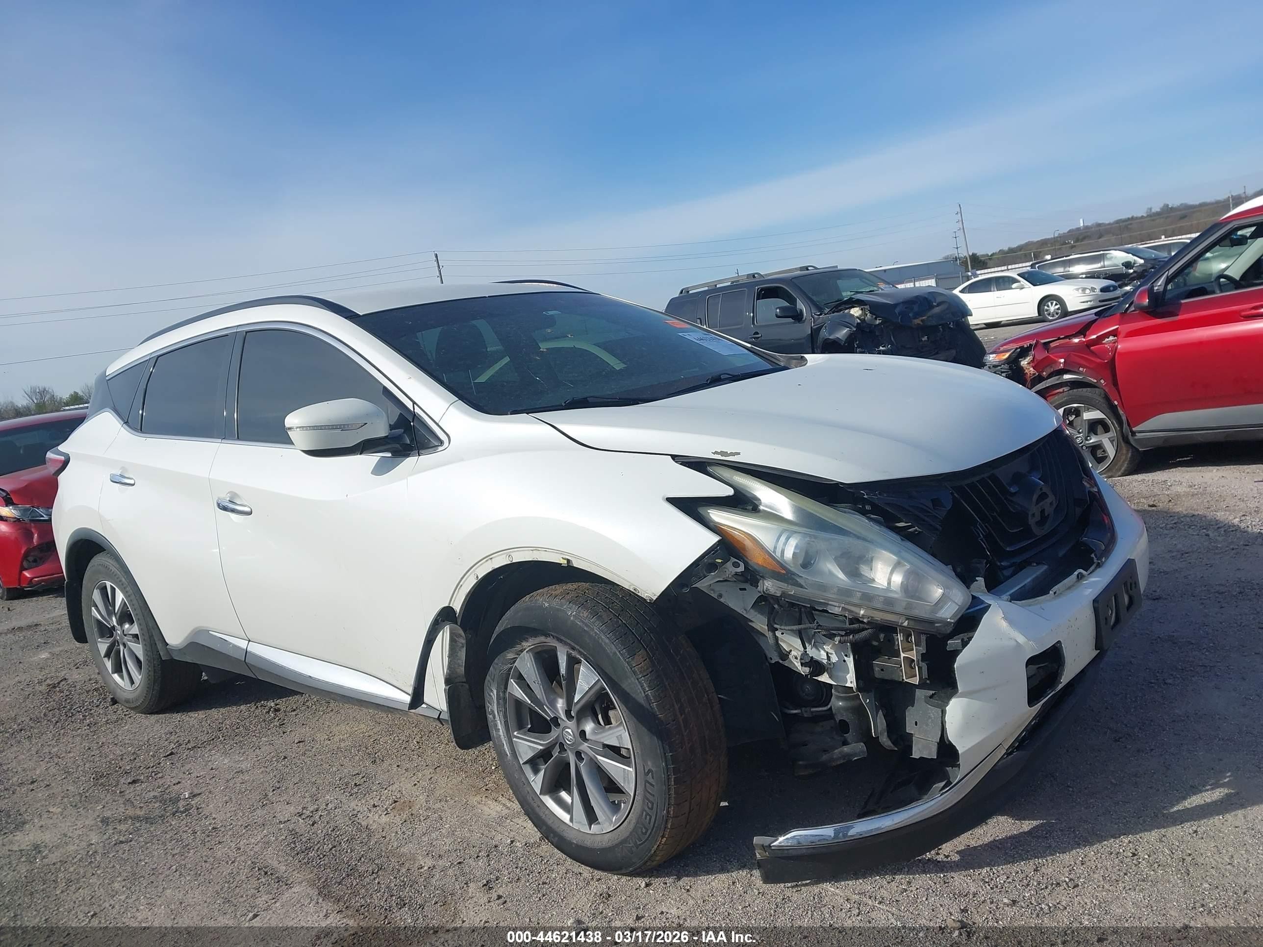 2015 Nissan Murano Sv White vin: 5N1AZ2MH8FN277377