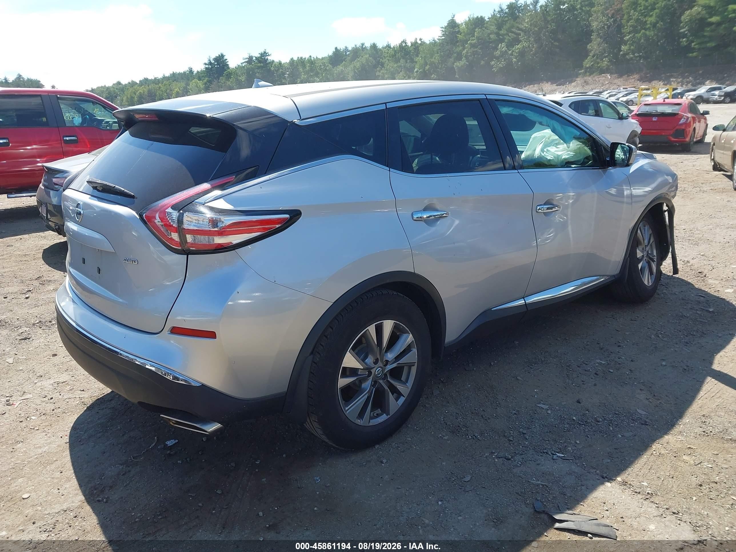 2015 Nissan Murano S Silver vin: 5N1AZ2MH8FN281879