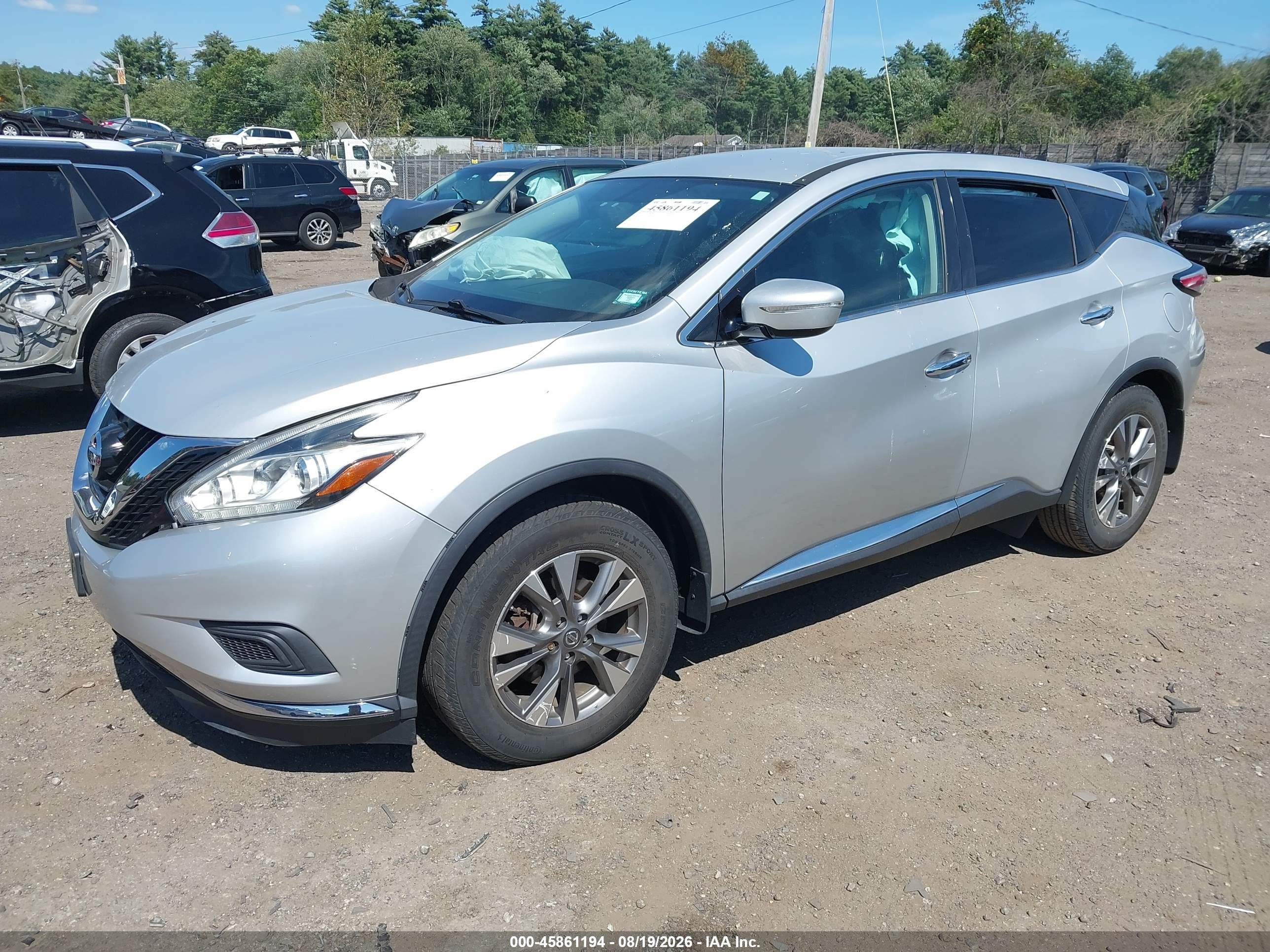 2015 Nissan Murano S Silver vin: 5N1AZ2MH8FN281879
