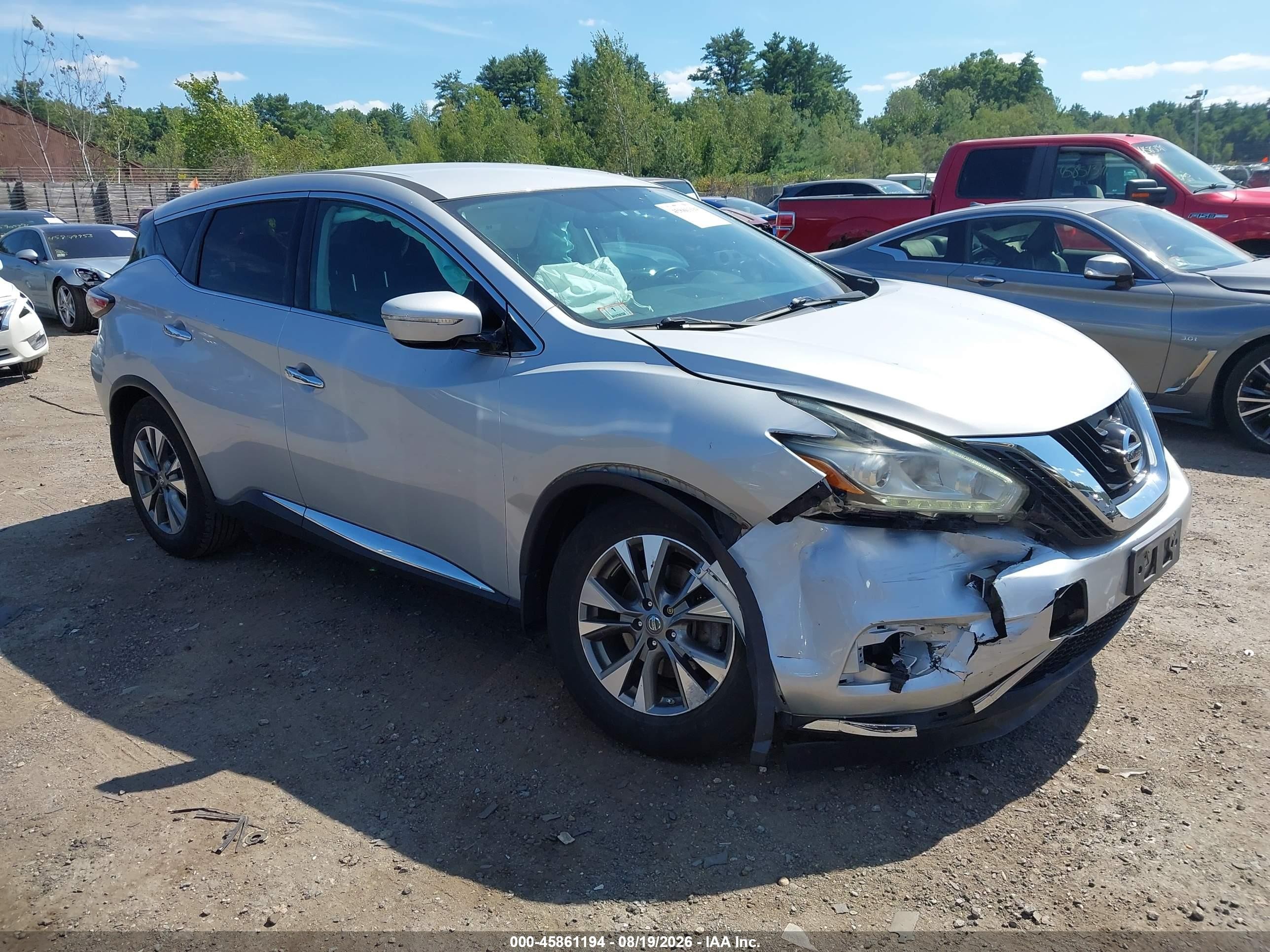 2015 Nissan Murano S Silver vin: 5N1AZ2MH8FN281879