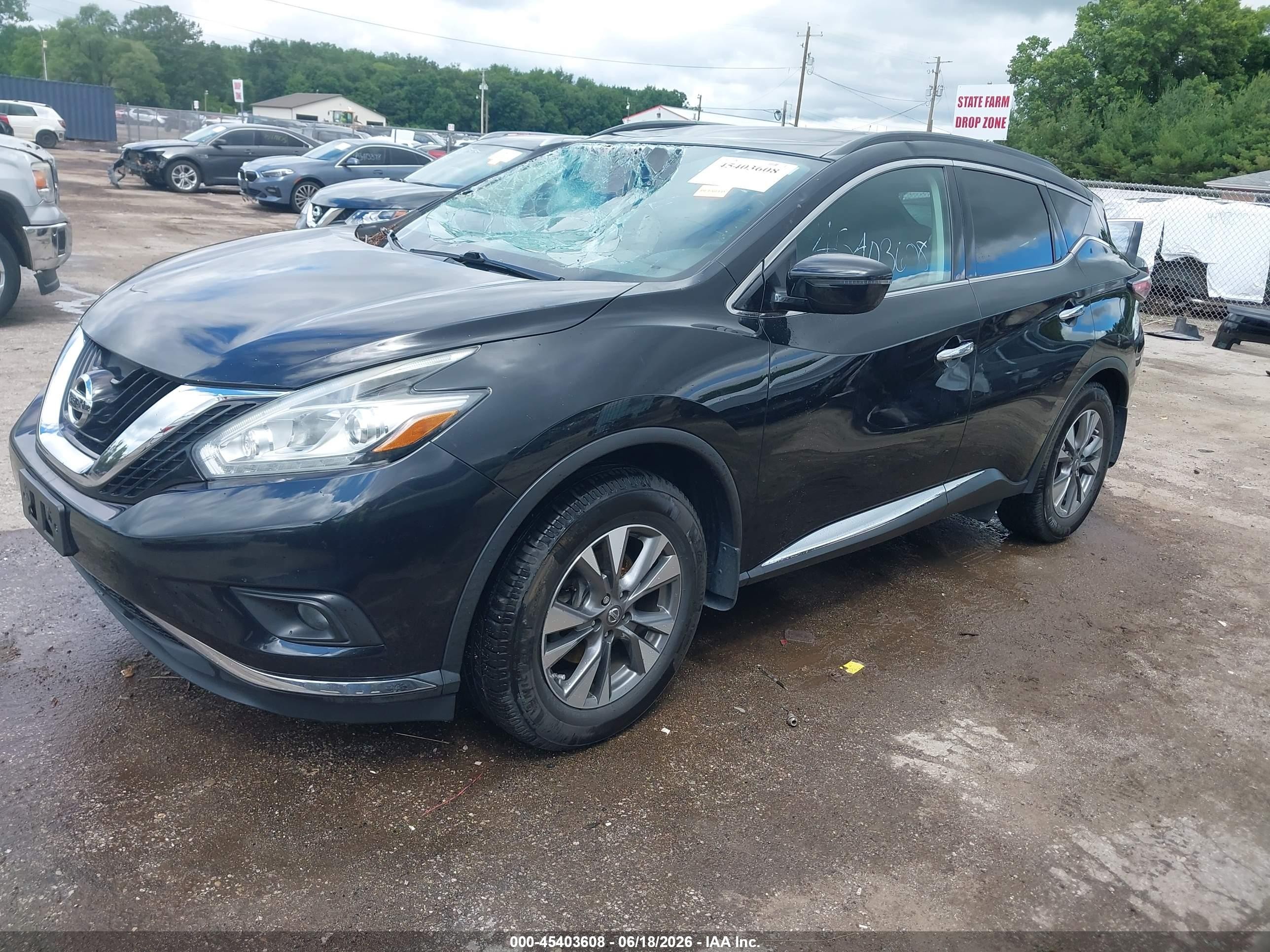 2015 Nissan Murano Sv Black vin: 5N1AZ2MH8FN290548