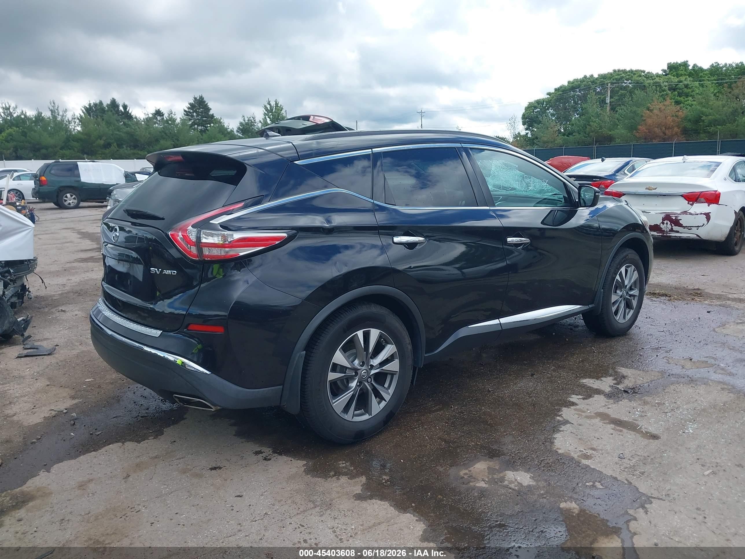 2015 Nissan Murano Sv Black vin: 5N1AZ2MH8FN290548