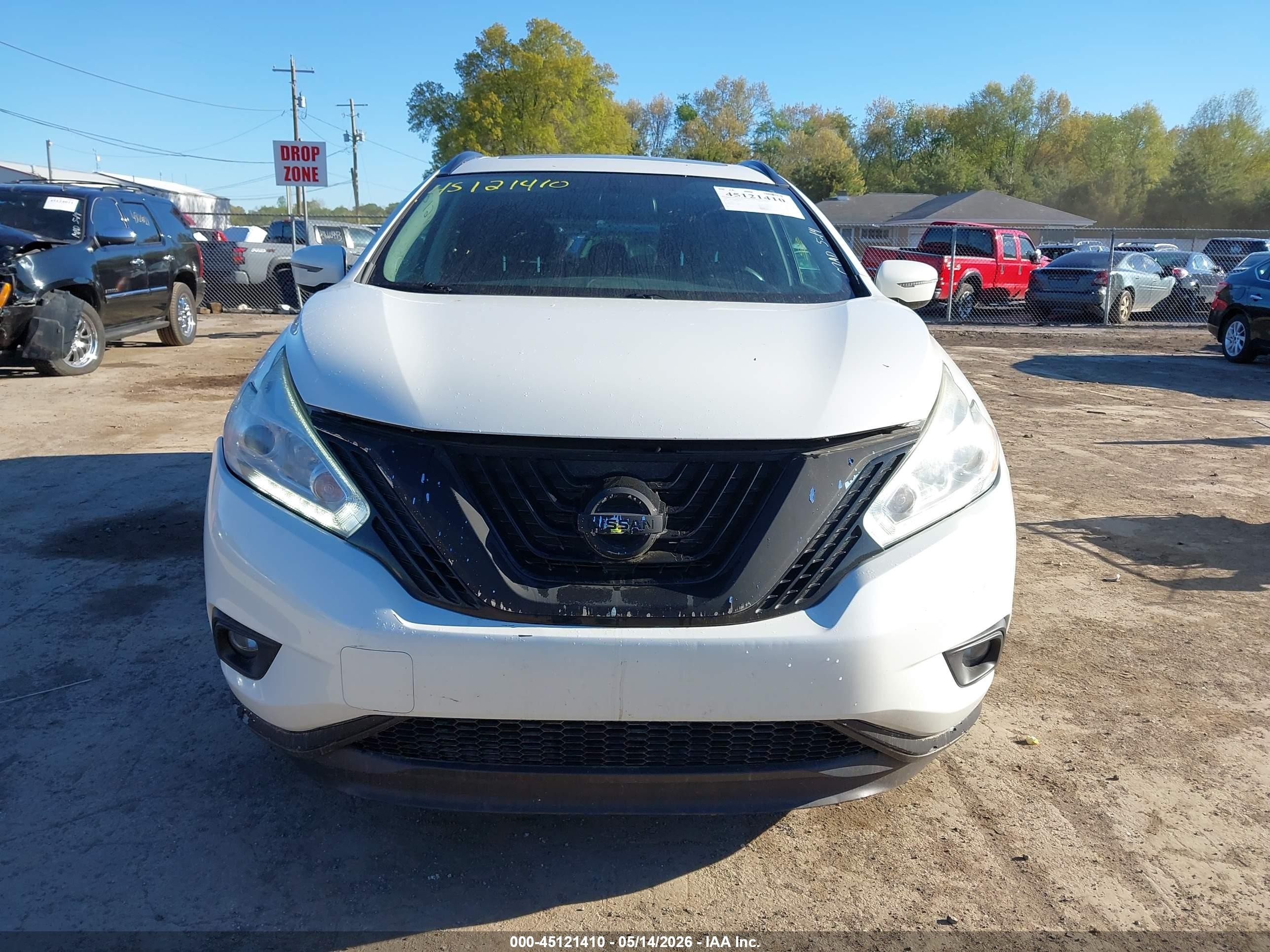 2016 Nissan Murano Sv White vin: 5N1AZ2MH8GN160822