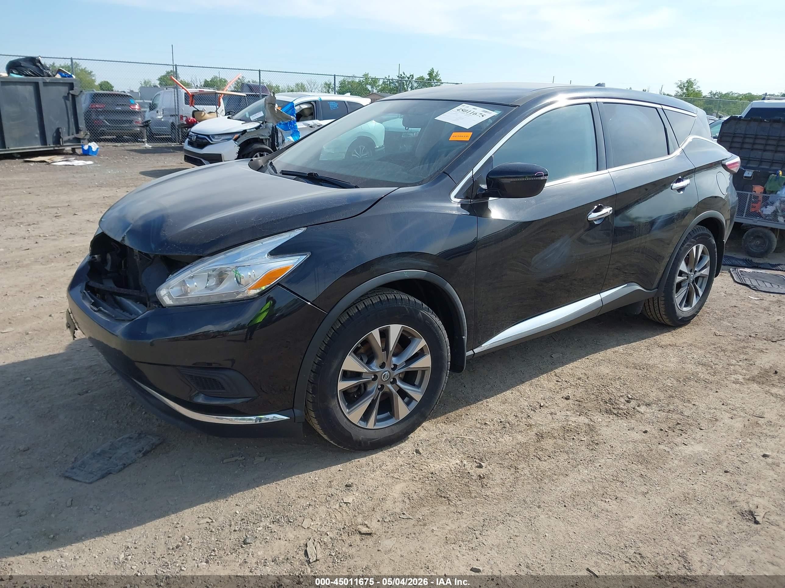 2016 Nissan Murano S Черный vin: 5N1AZ2MH8GN167981