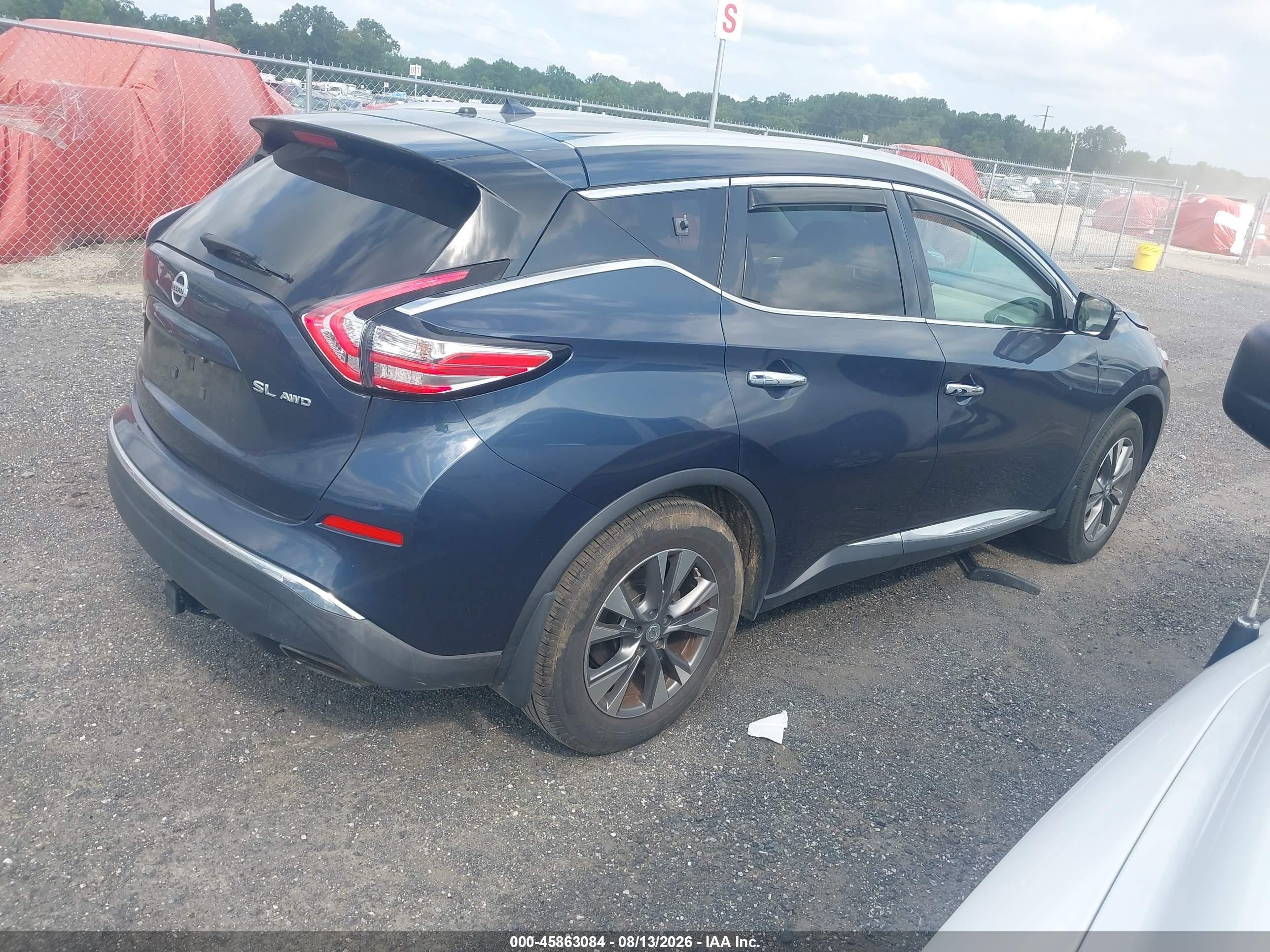 2015 Nissan Murano Sl Синий vin: 5N1AZ2MH9FN216698