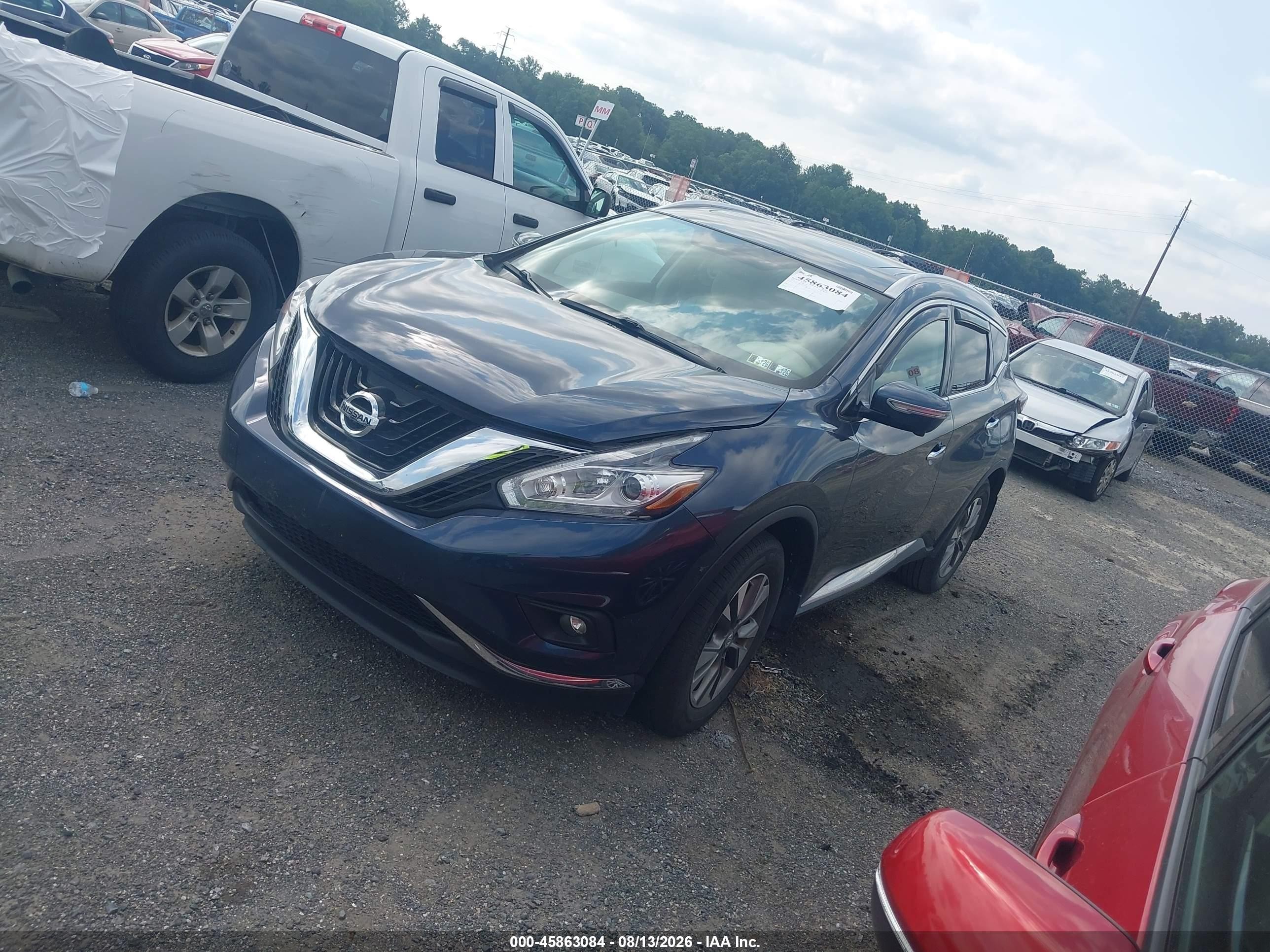 2015 Nissan Murano Sl Синий vin: 5N1AZ2MH9FN216698