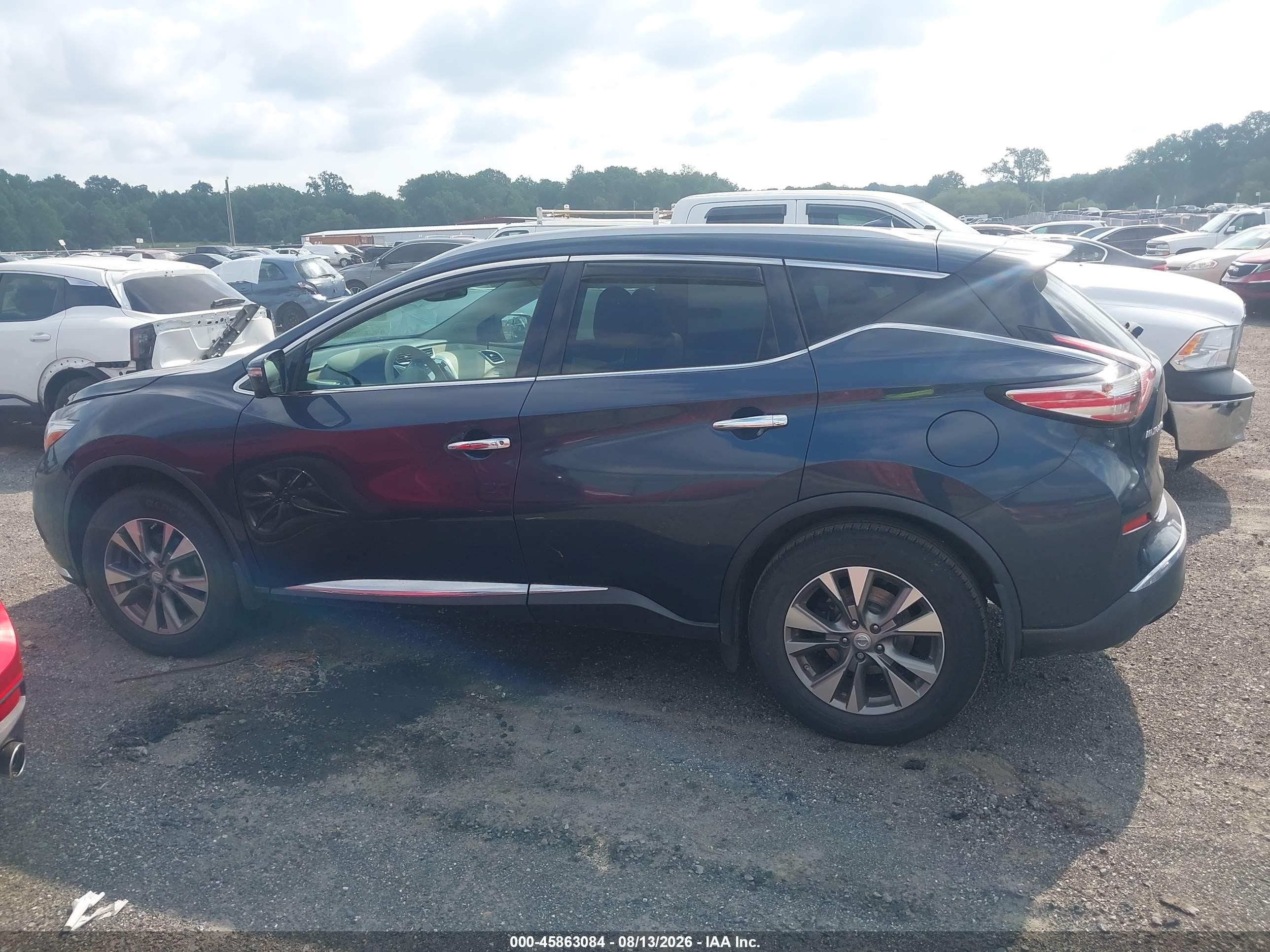 2015 Nissan Murano Sl Синий vin: 5N1AZ2MH9FN216698