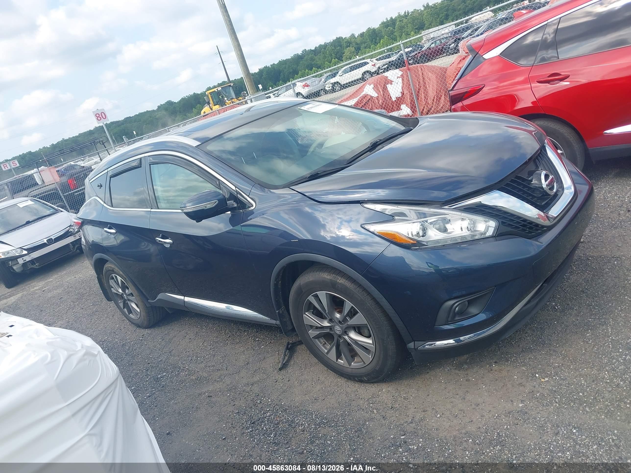 2015 Nissan Murano Sl Синий vin: 5N1AZ2MH9FN216698