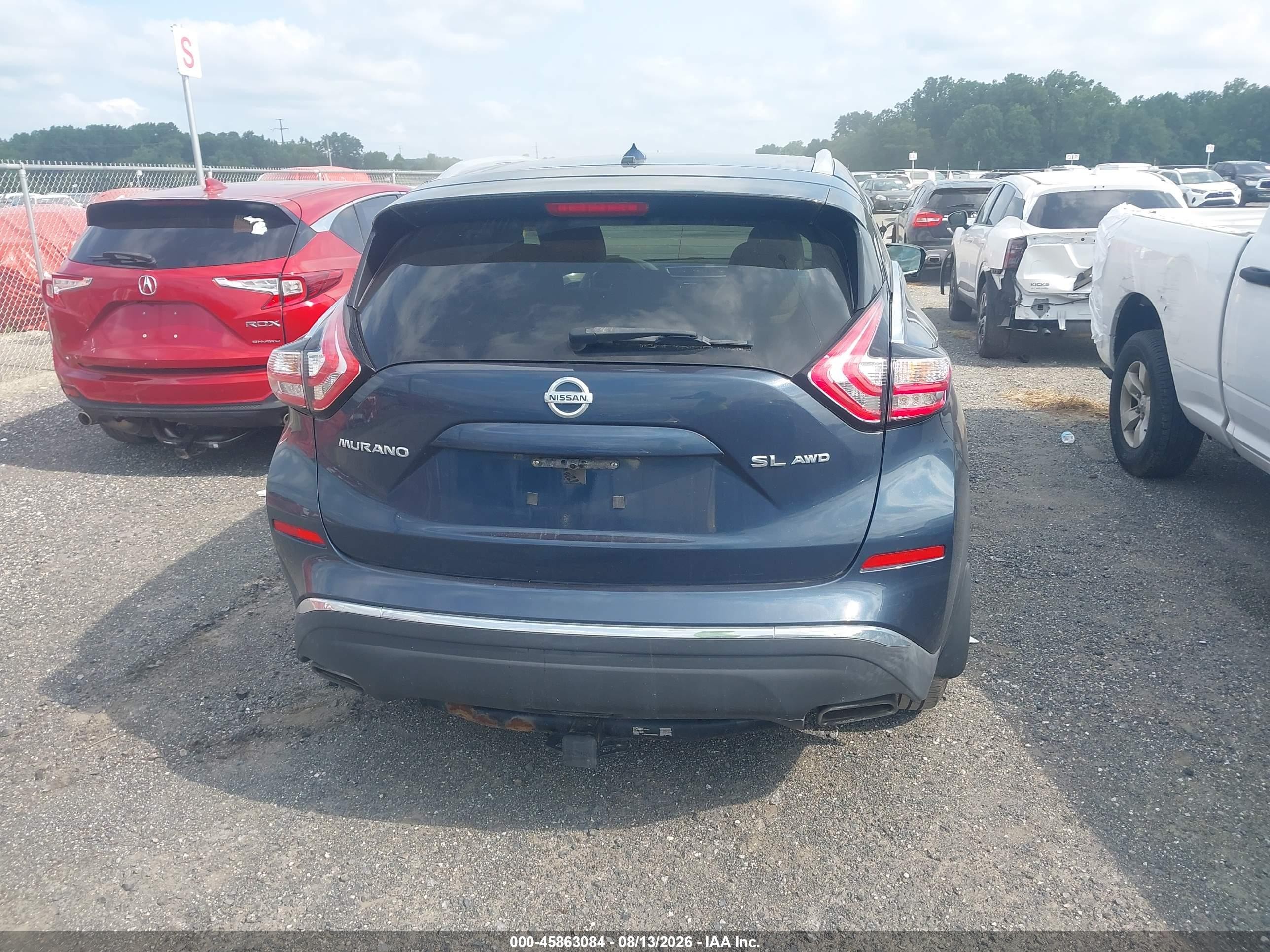 2015 Nissan Murano Sl Синий vin: 5N1AZ2MH9FN216698