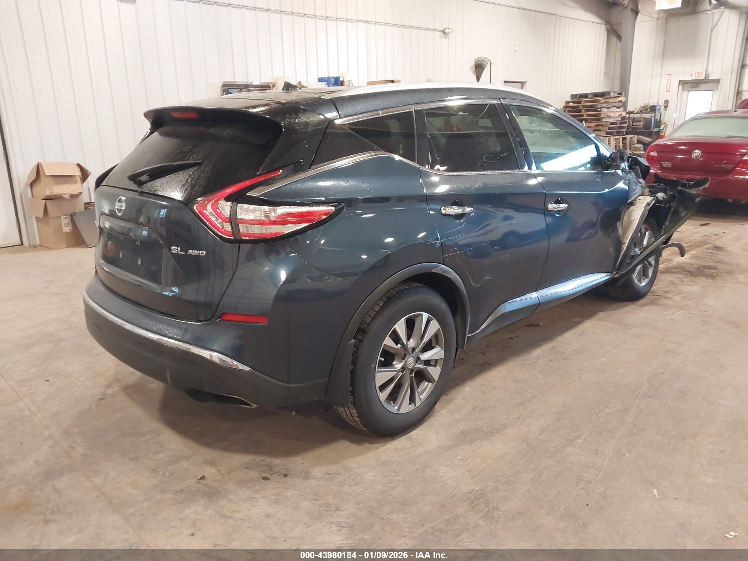 2015 Nissan Murano Sl Blue vin: 5N1AZ2MH9FN219231