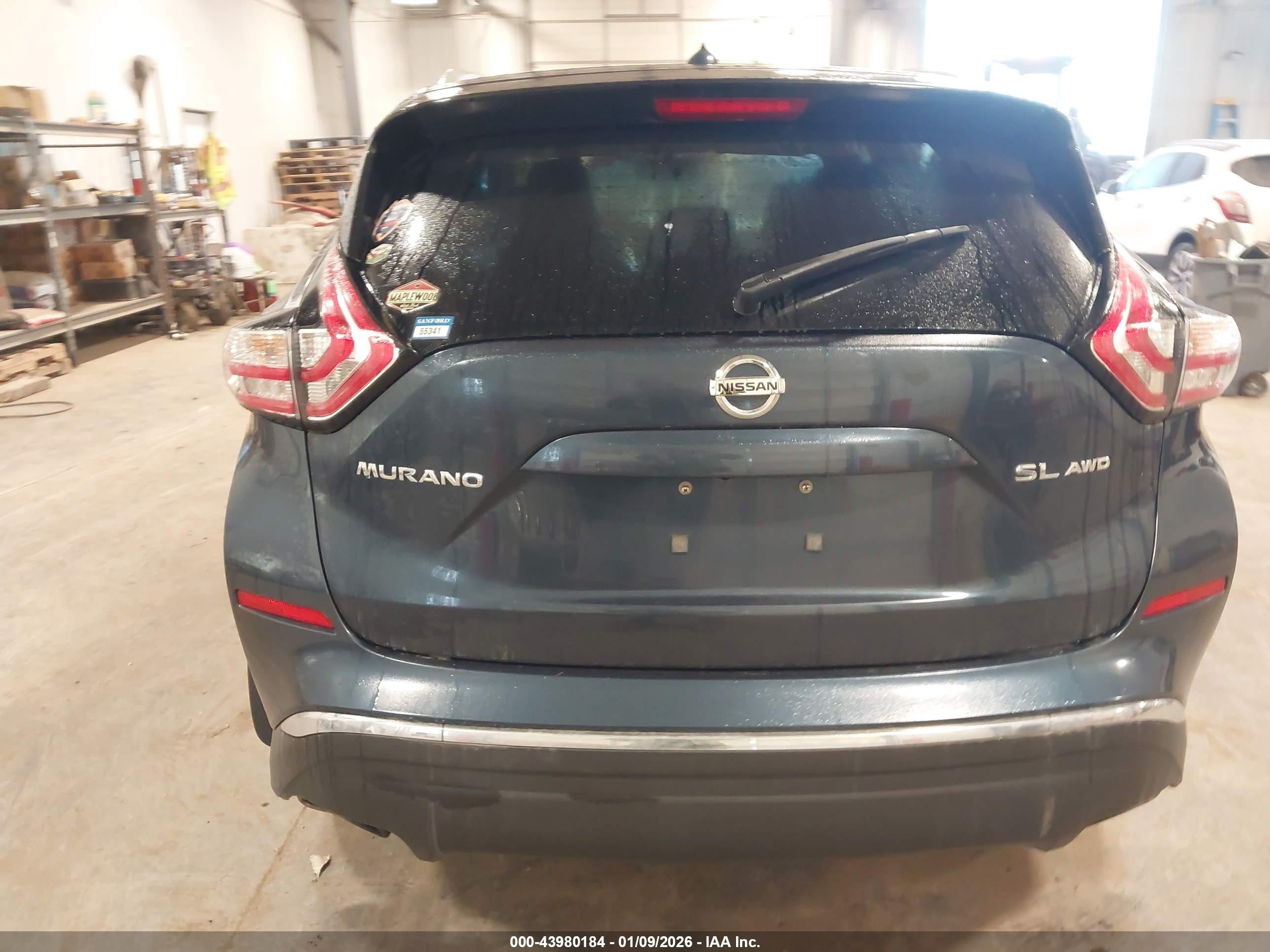 2015 Nissan Murano Sl Blue vin: 5N1AZ2MH9FN219231