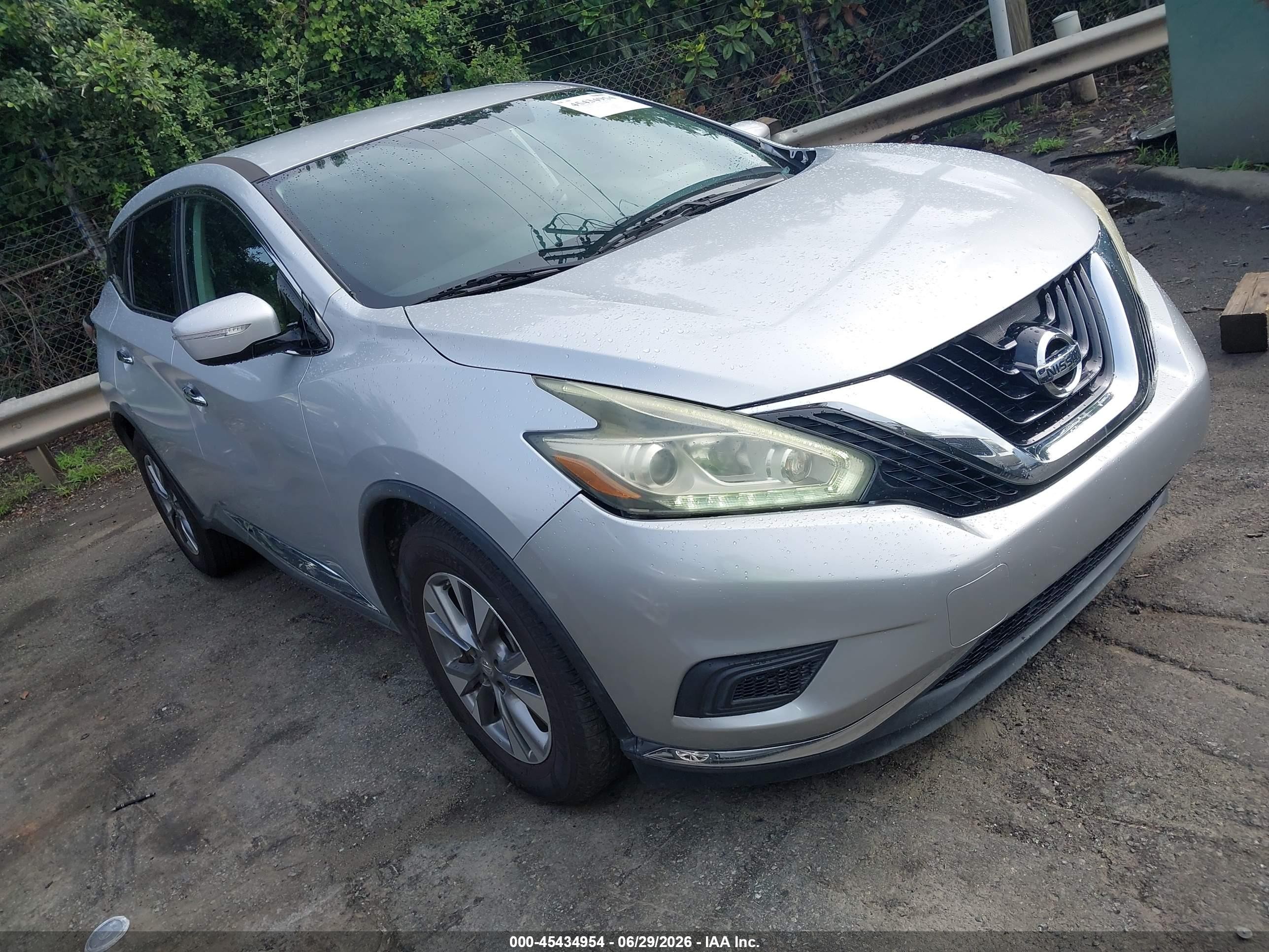 2015 Nissan Murano S Silver vin: 5N1AZ2MH9FN219357