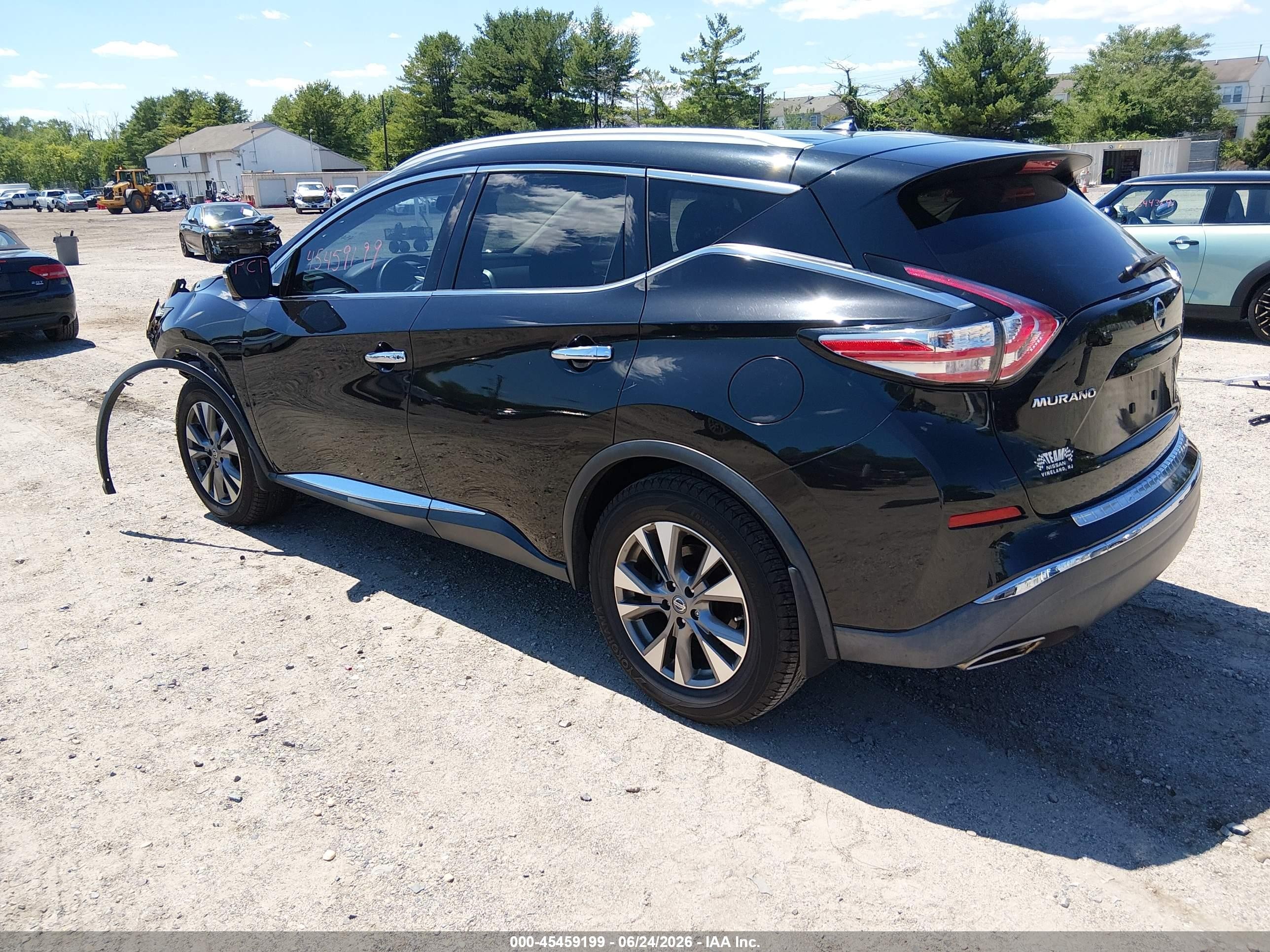 2015 Nissan Murano Sl Black vin: 5N1AZ2MH9FN226177
