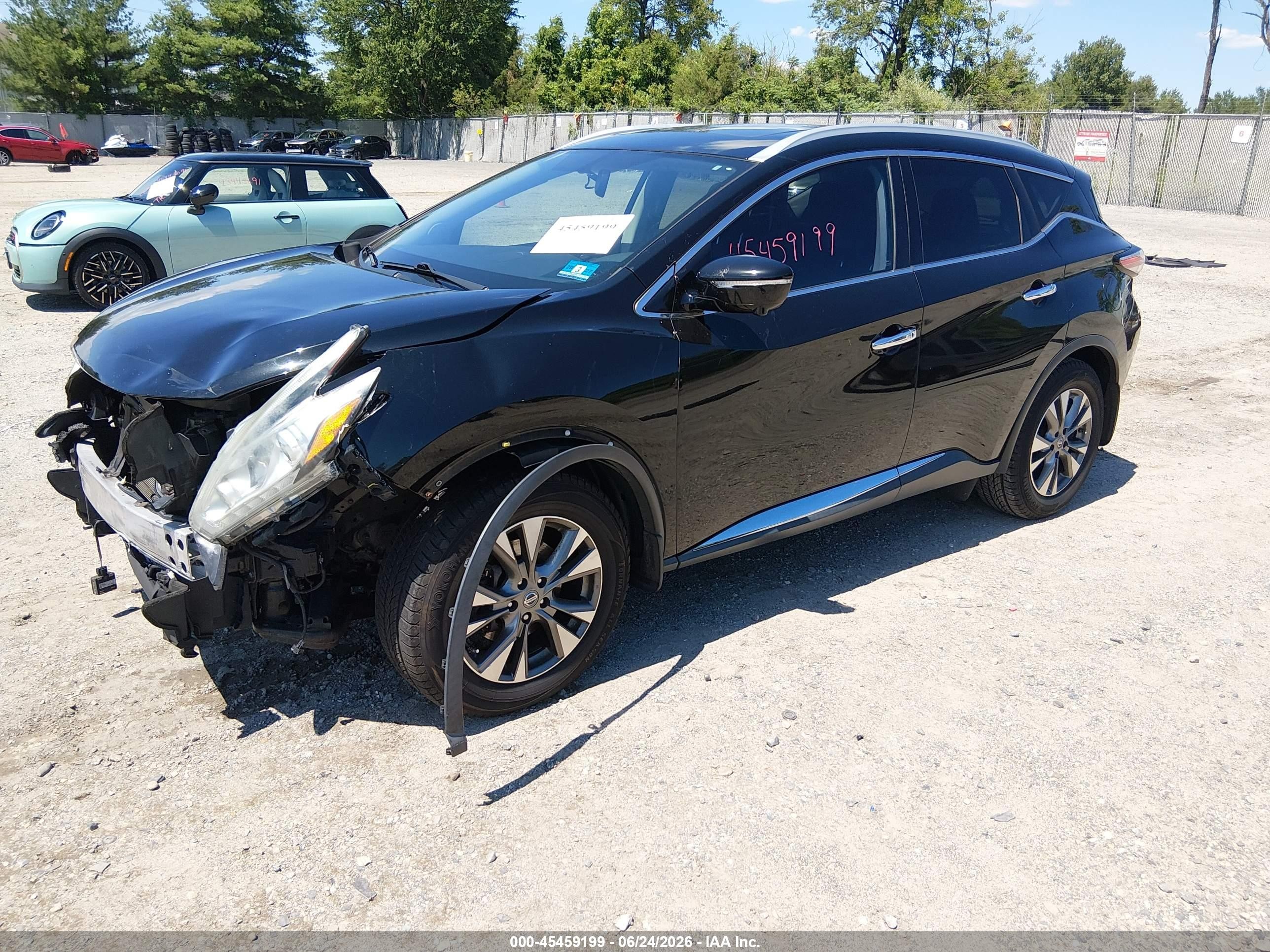 2015 Nissan Murano Sl Black vin: 5N1AZ2MH9FN226177