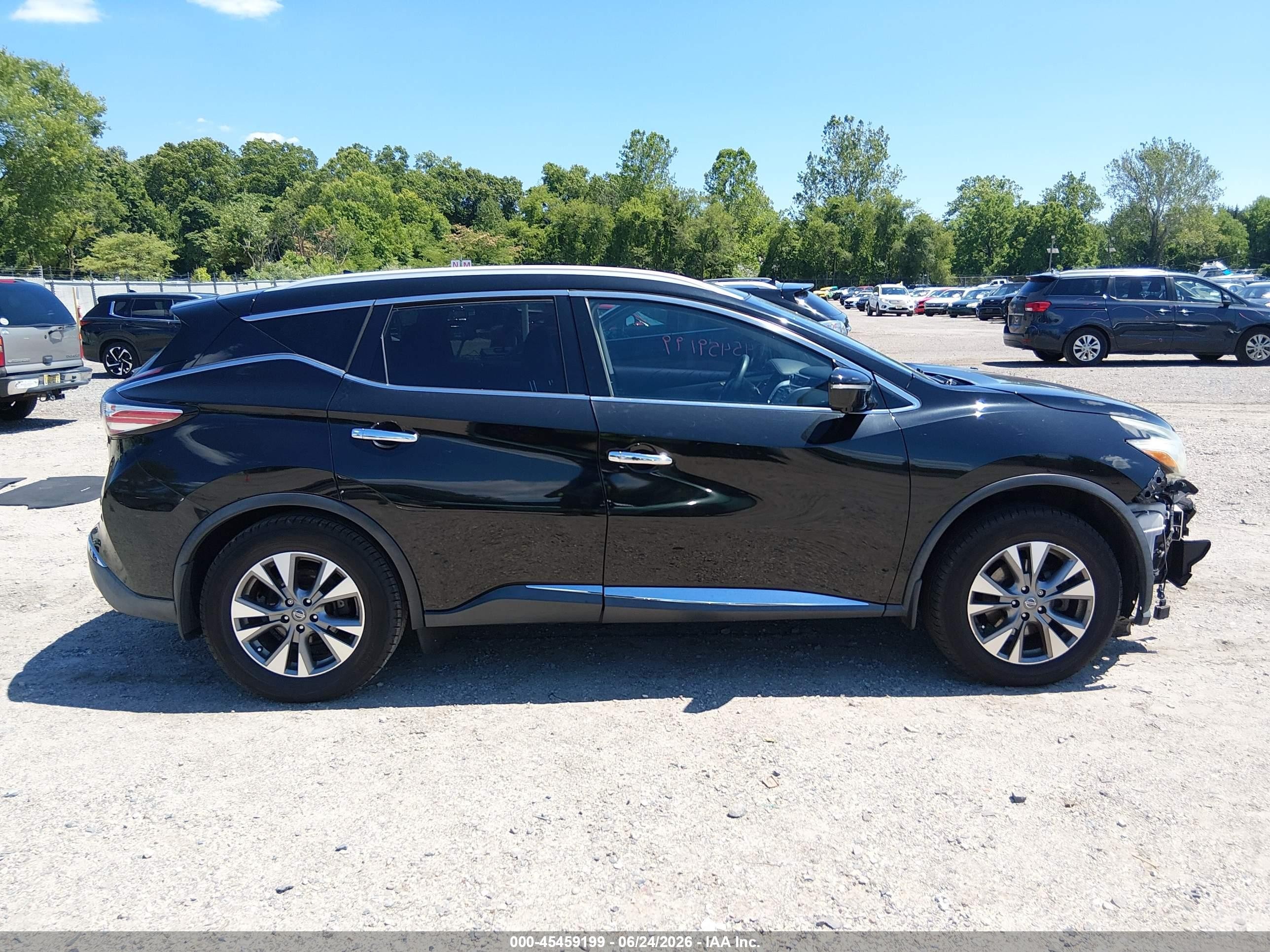 2015 Nissan Murano Sl Black vin: 5N1AZ2MH9FN226177