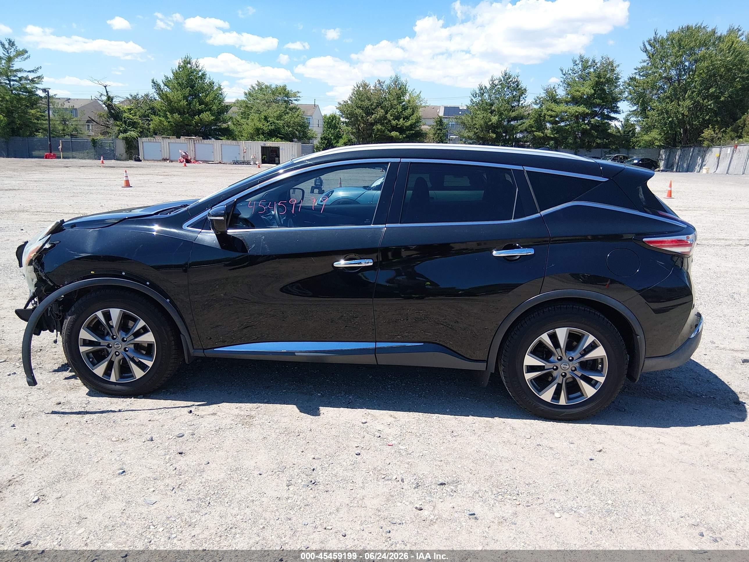 2015 Nissan Murano Sl Black vin: 5N1AZ2MH9FN226177