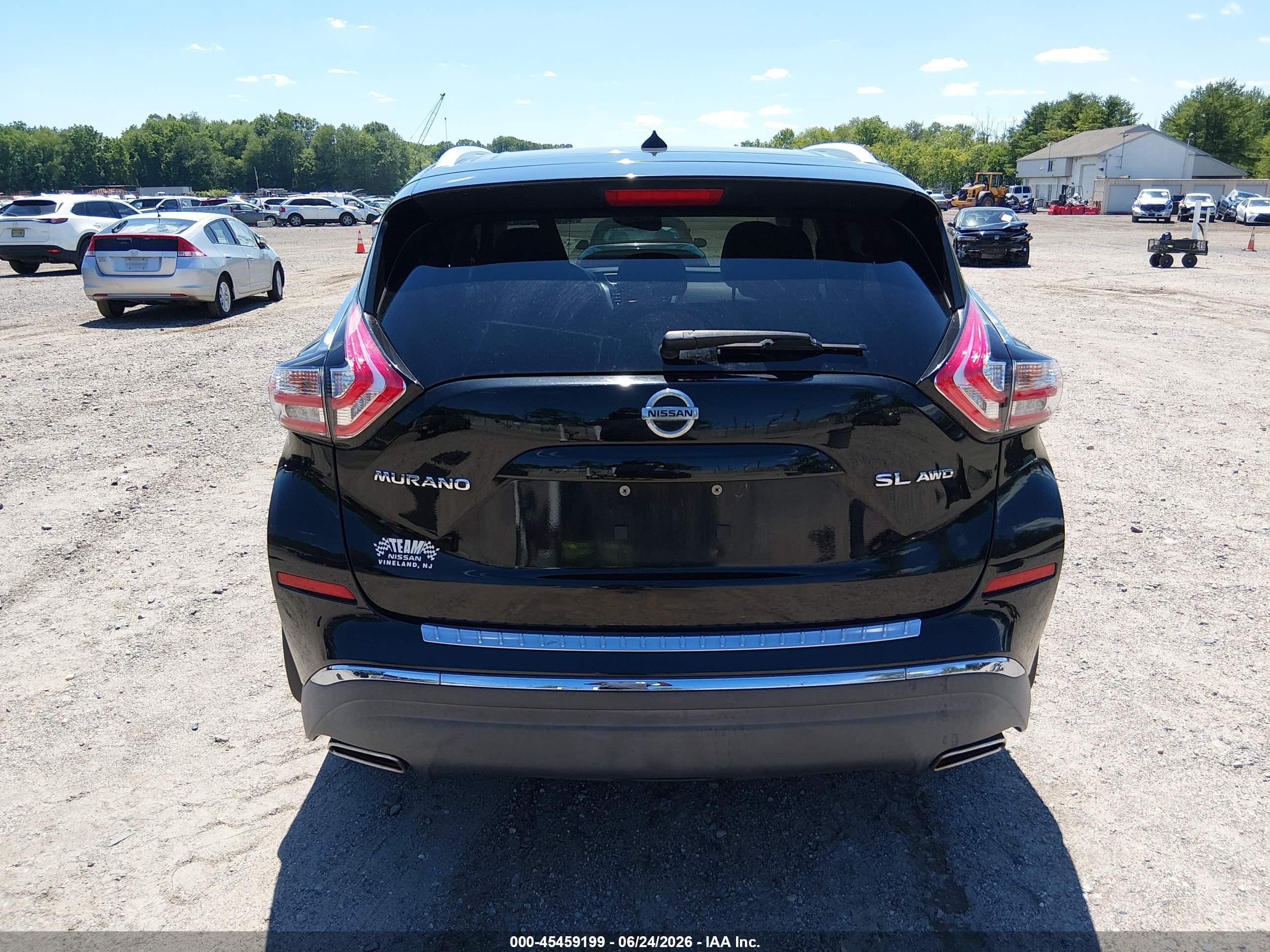 2015 Nissan Murano Sl Black vin: 5N1AZ2MH9FN226177
