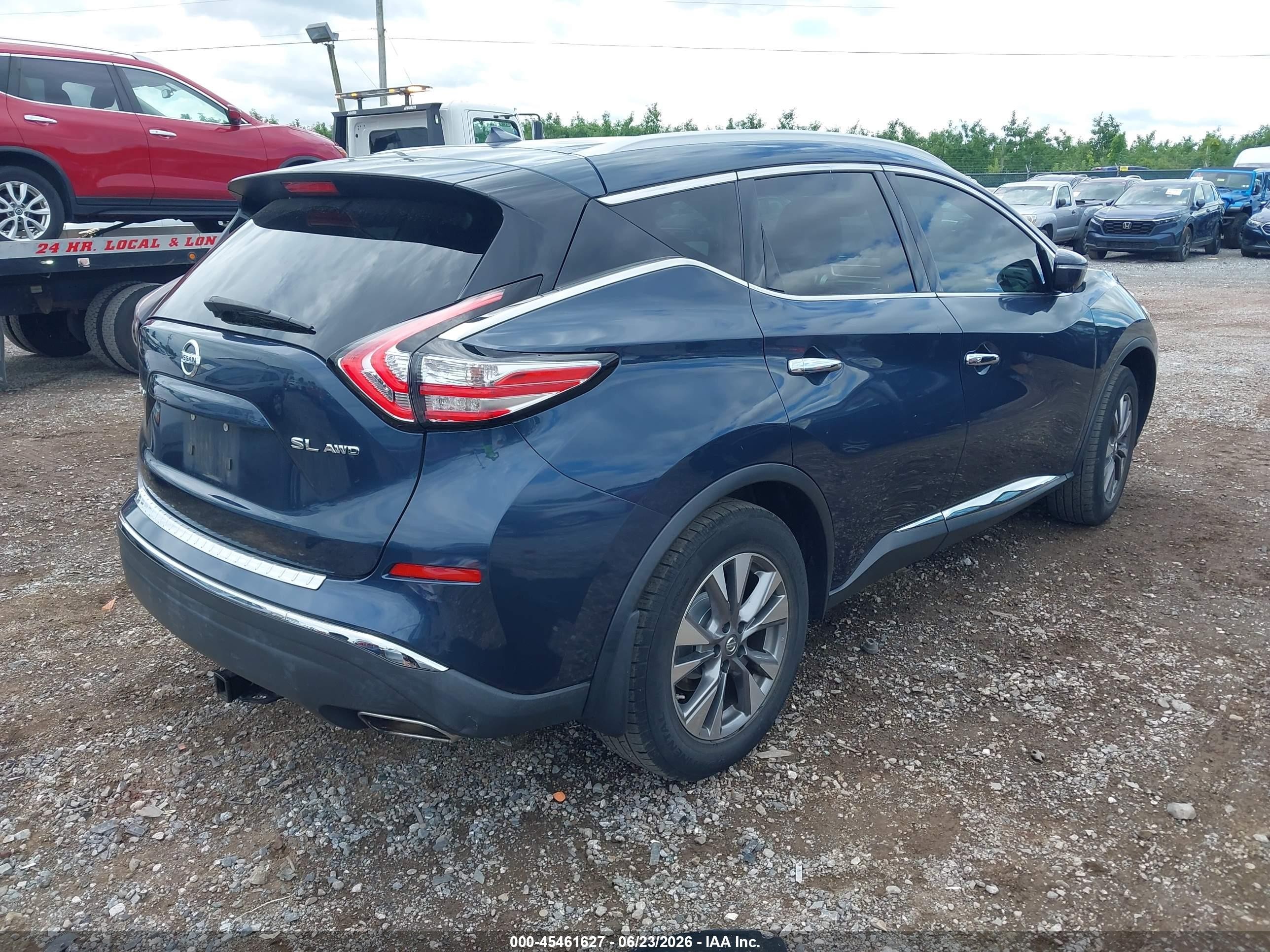 2015 Nissan Murano Sl Dark Blue vin: 5N1AZ2MH9FN228656