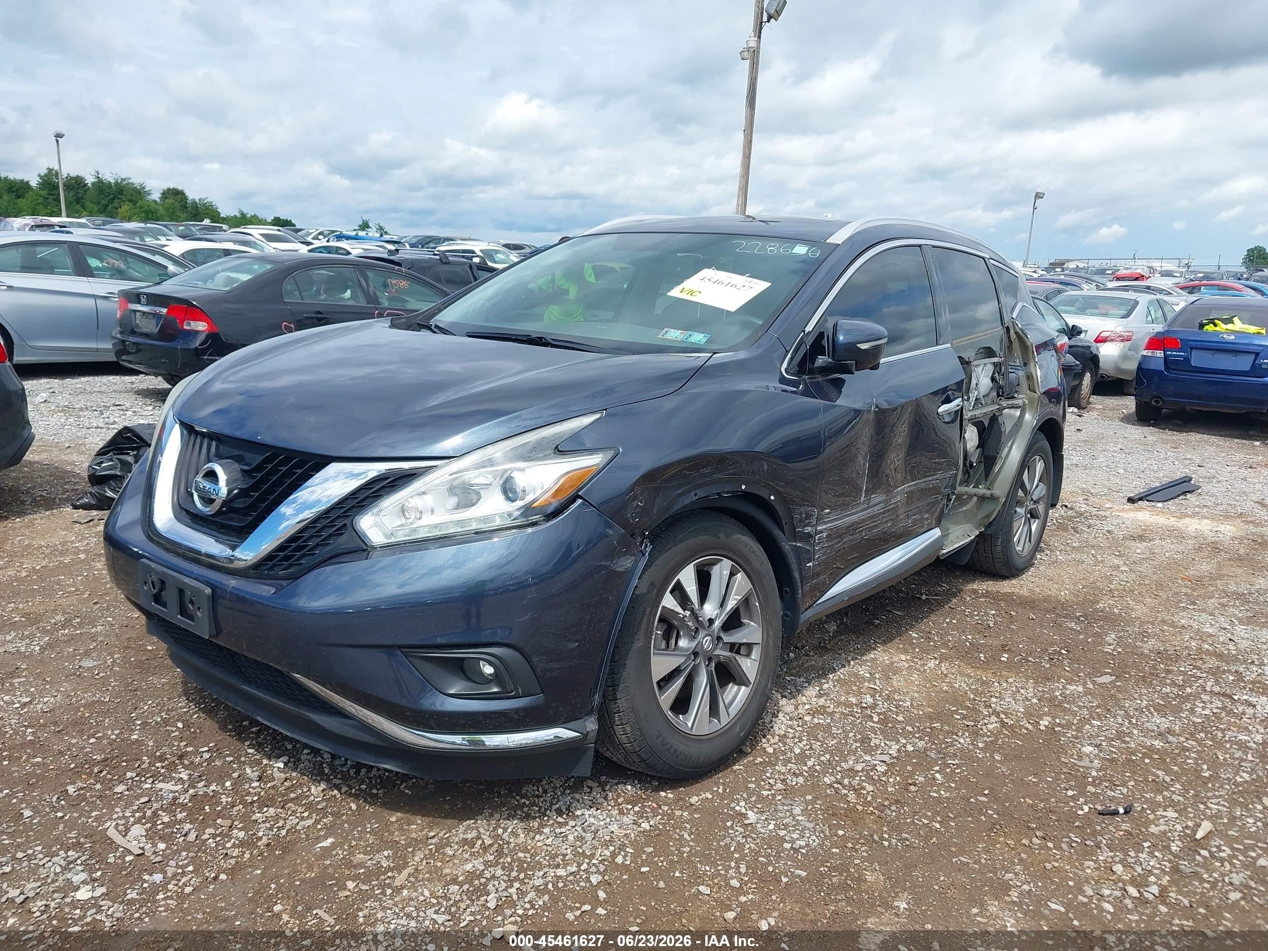 2015 Nissan Murano Sl Dark Blue vin: 5N1AZ2MH9FN228656