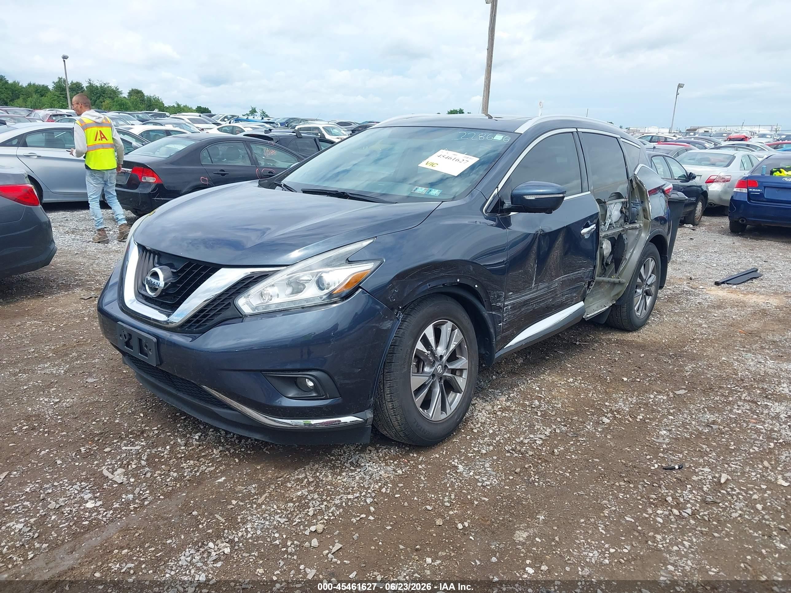 2015 Nissan Murano Sl Dark Blue vin: 5N1AZ2MH9FN228656