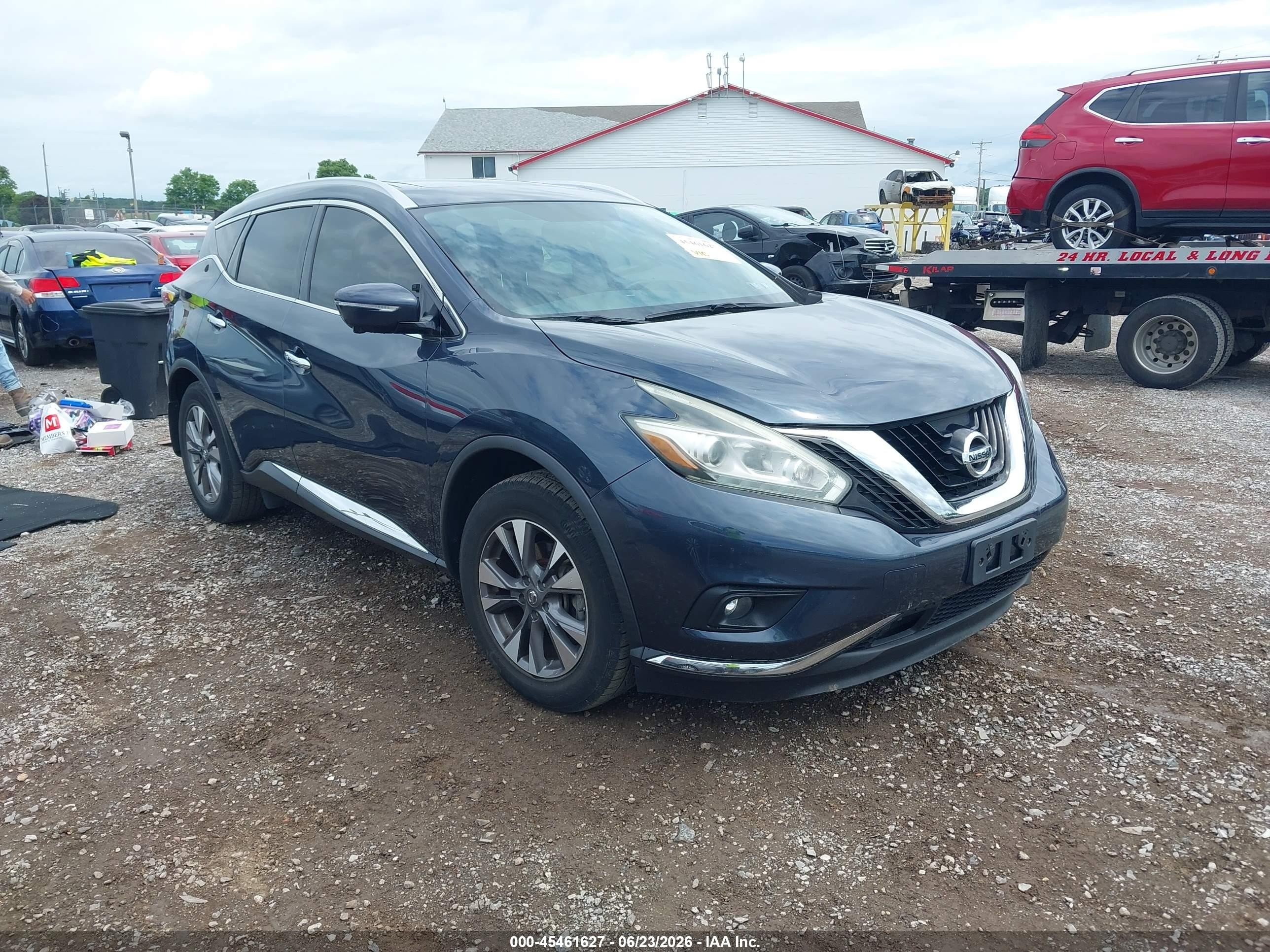 2015 Nissan Murano Sl Dark Blue vin: 5N1AZ2MH9FN228656