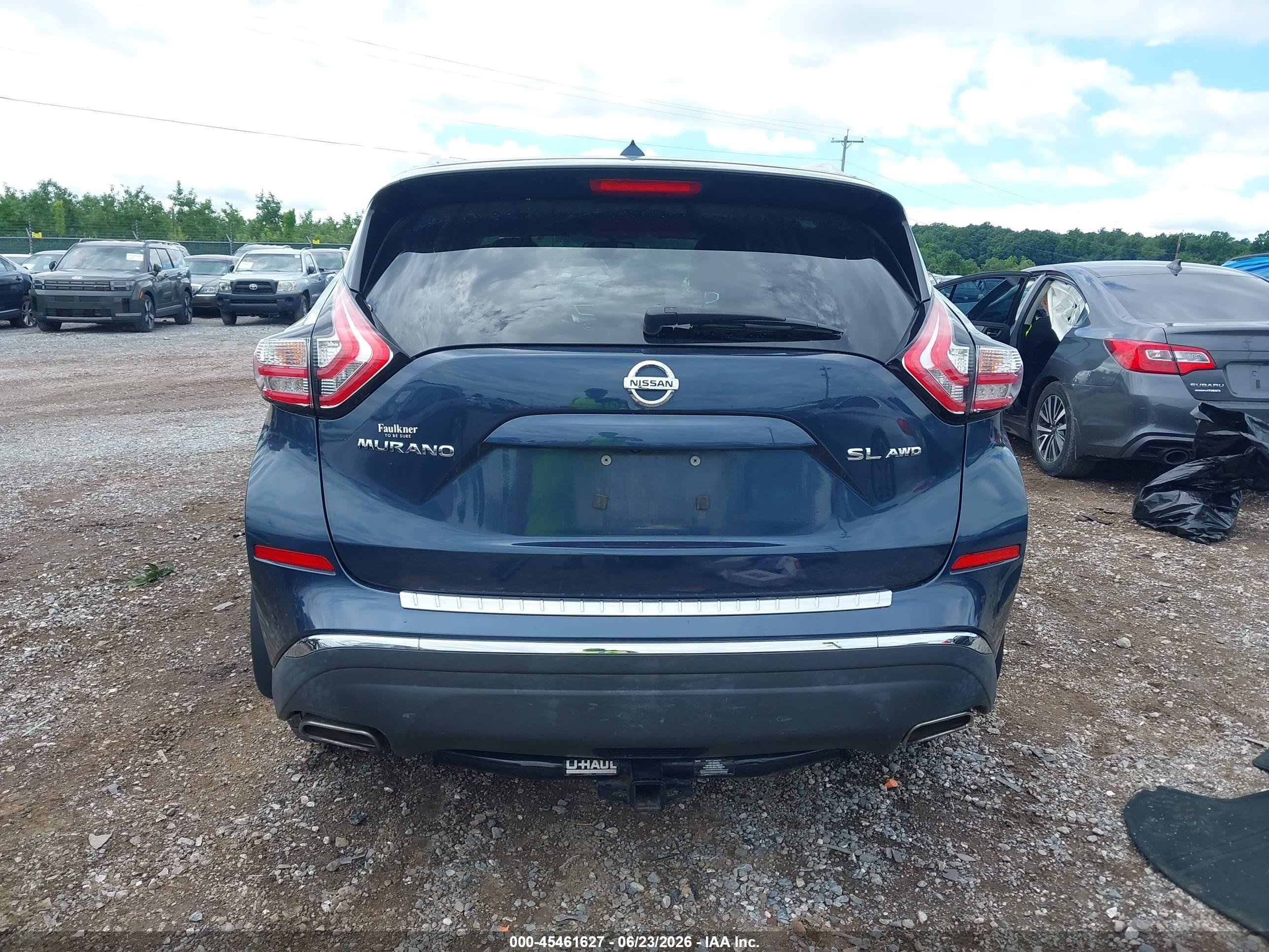 2015 Nissan Murano Sl Dark Blue vin: 5N1AZ2MH9FN228656
