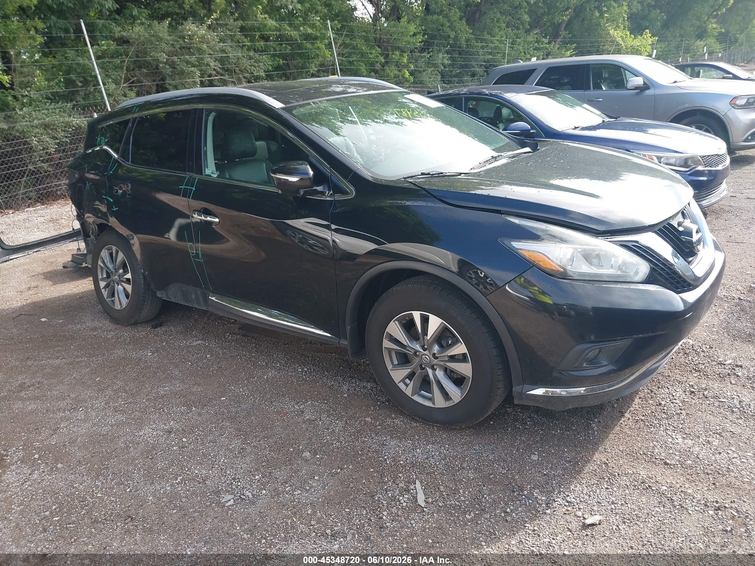 2015 Nissan Murano Sl Черный vin: 5N1AZ2MH9FN232156