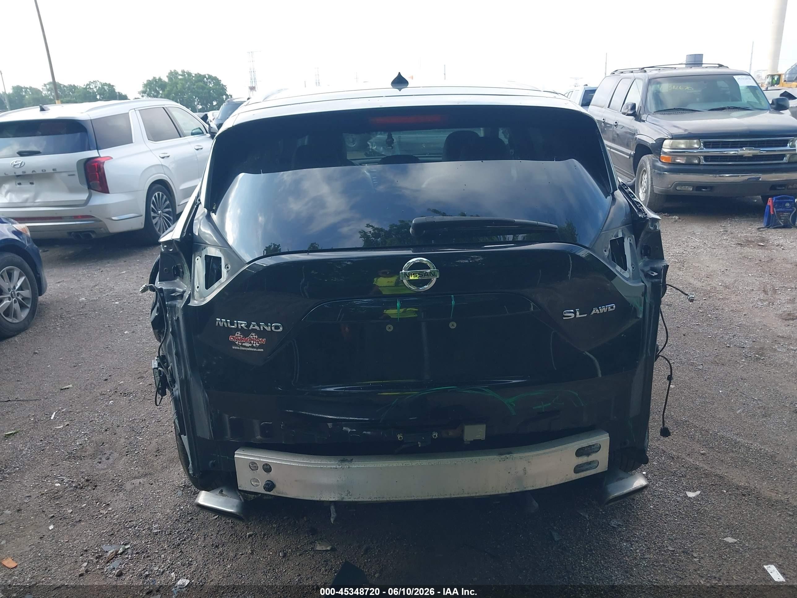 2015 Nissan Murano Sl Black vin: 5N1AZ2MH9FN232156