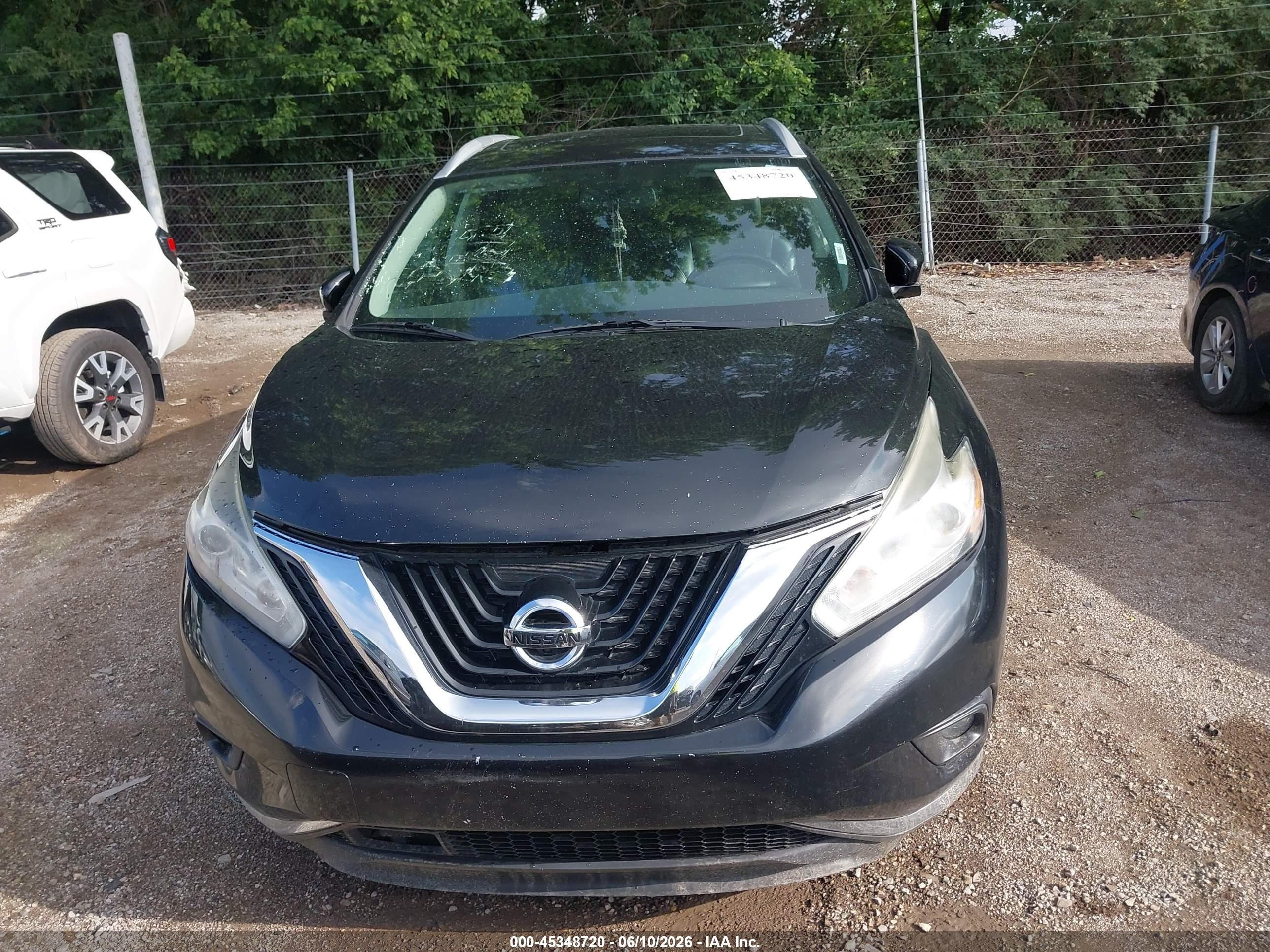 2015 Nissan Murano Sl Black vin: 5N1AZ2MH9FN232156