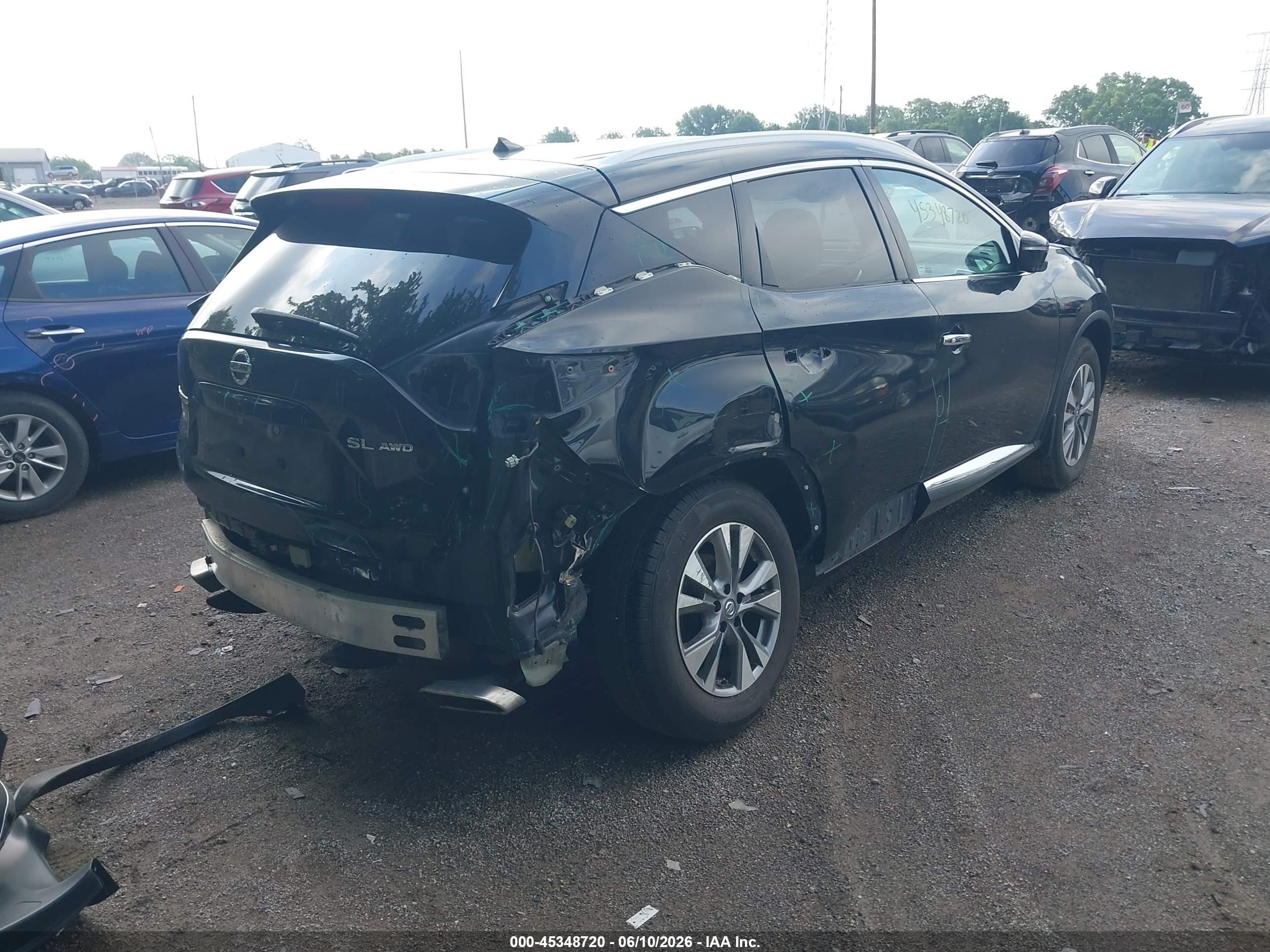 2015 Nissan Murano Sl Black vin: 5N1AZ2MH9FN232156