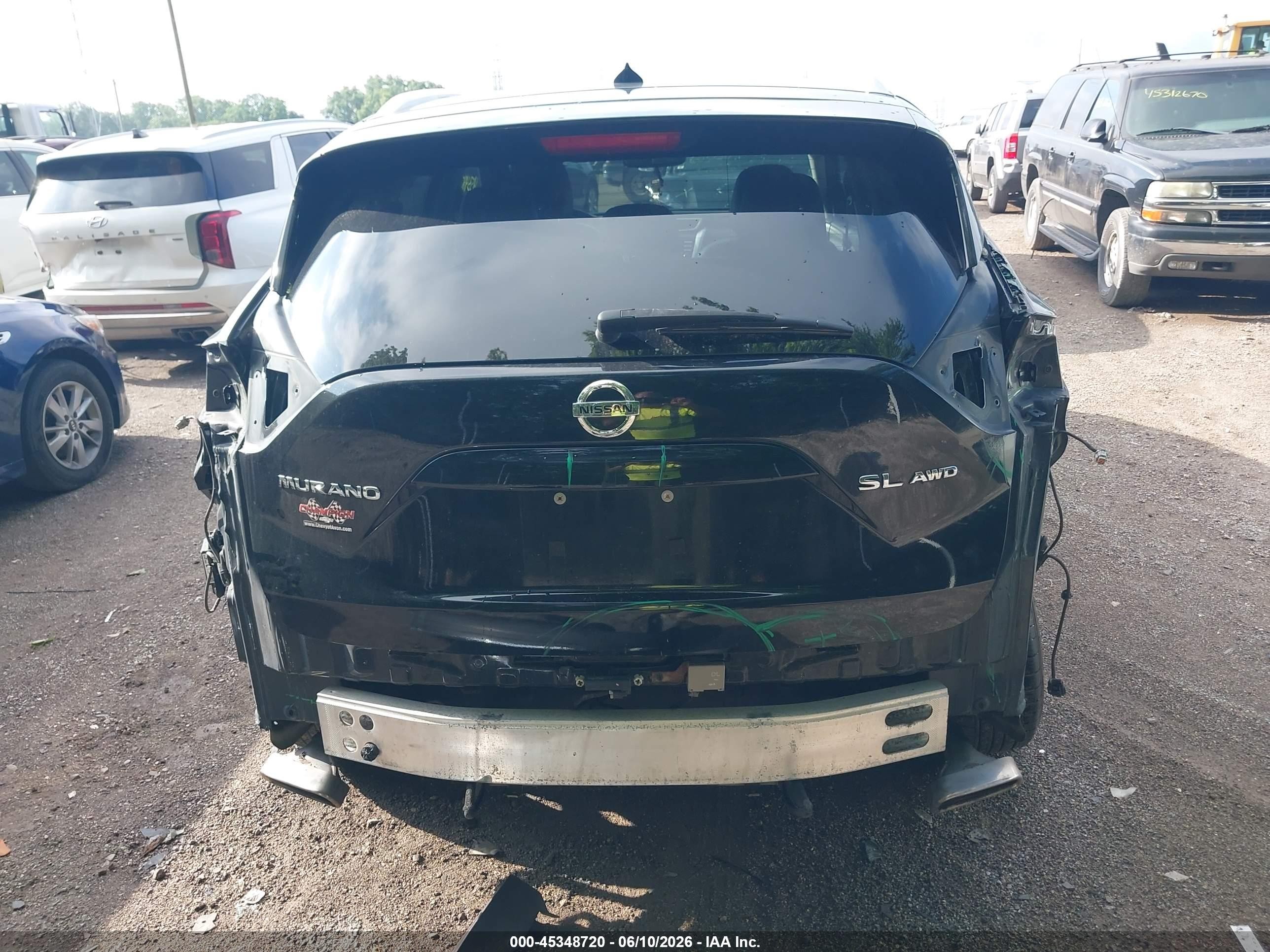 2015 Nissan Murano Sl Black vin: 5N1AZ2MH9FN232156