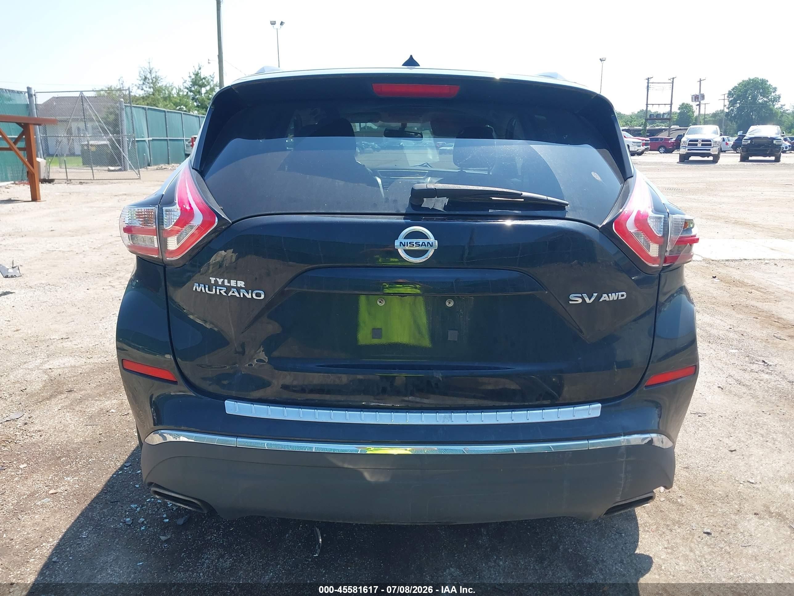 2015 Nissan Murano Sv Black vin: 5N1AZ2MH9FN234960