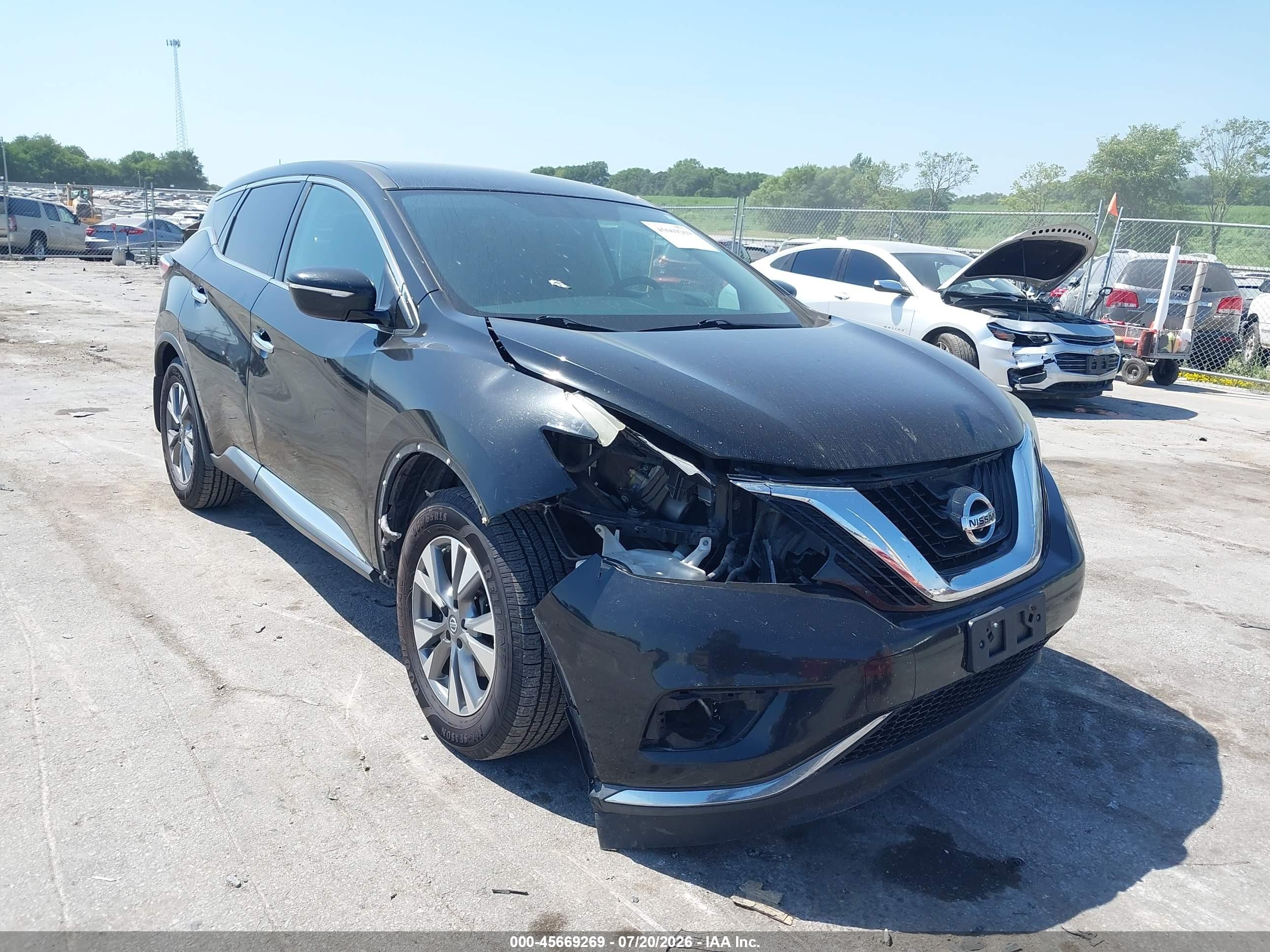 2015 Nissan Murano S Black vin: 5N1AZ2MH9FN235137