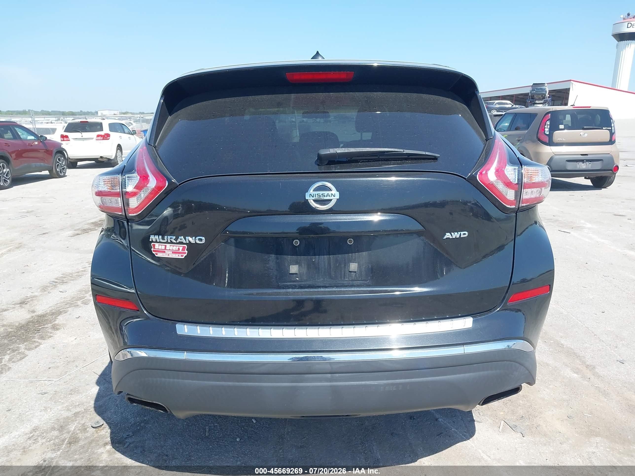 2015 Nissan Murano S Black vin: 5N1AZ2MH9FN235137