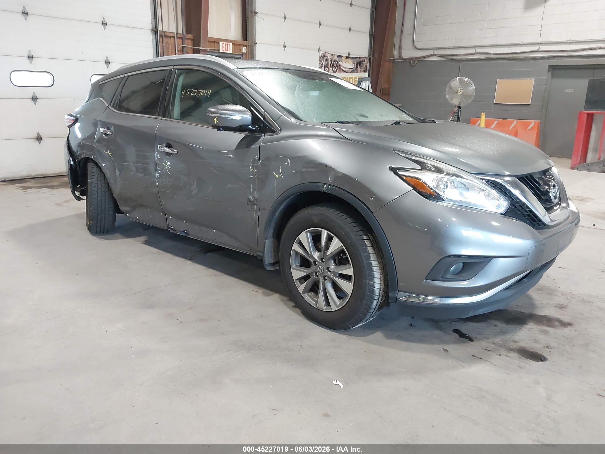2015 Nissan Murano Sl Gray vin: 5N1AZ2MH9FN235655