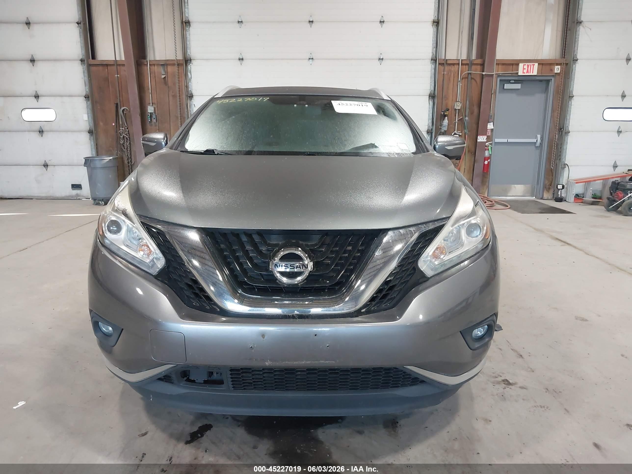 2015 Nissan Murano Sl Gray vin: 5N1AZ2MH9FN235655