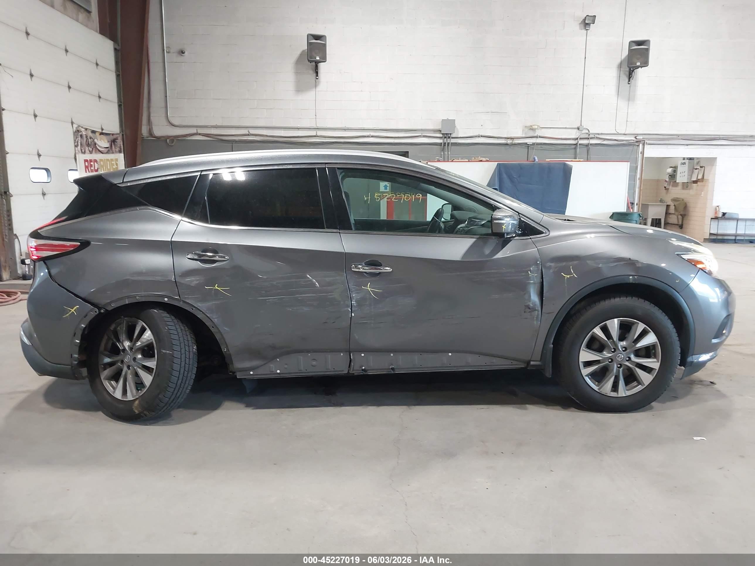 2015 Nissan Murano Sl Gray vin: 5N1AZ2MH9FN235655