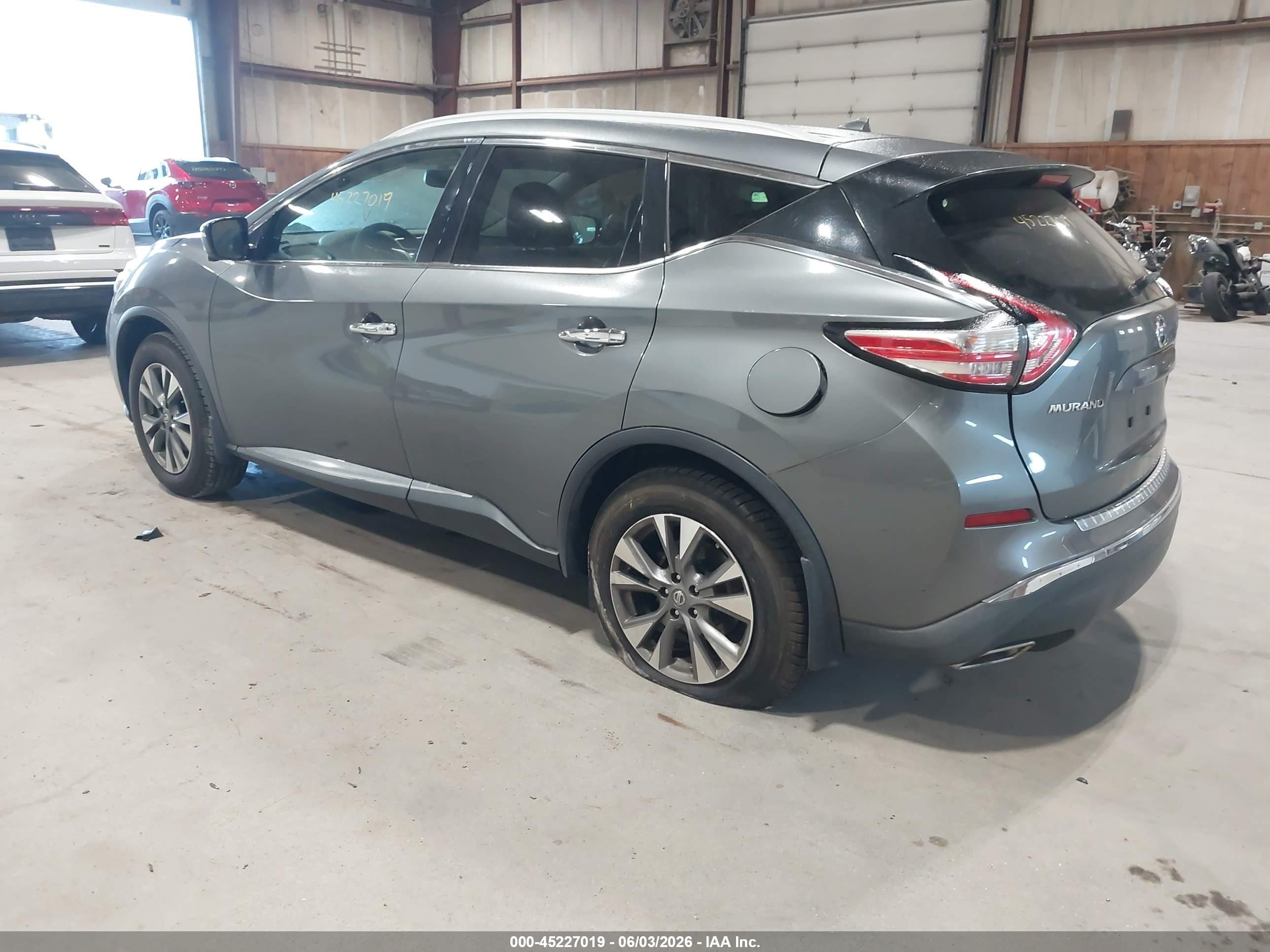 2015 Nissan Murano Sl Gray vin: 5N1AZ2MH9FN235655