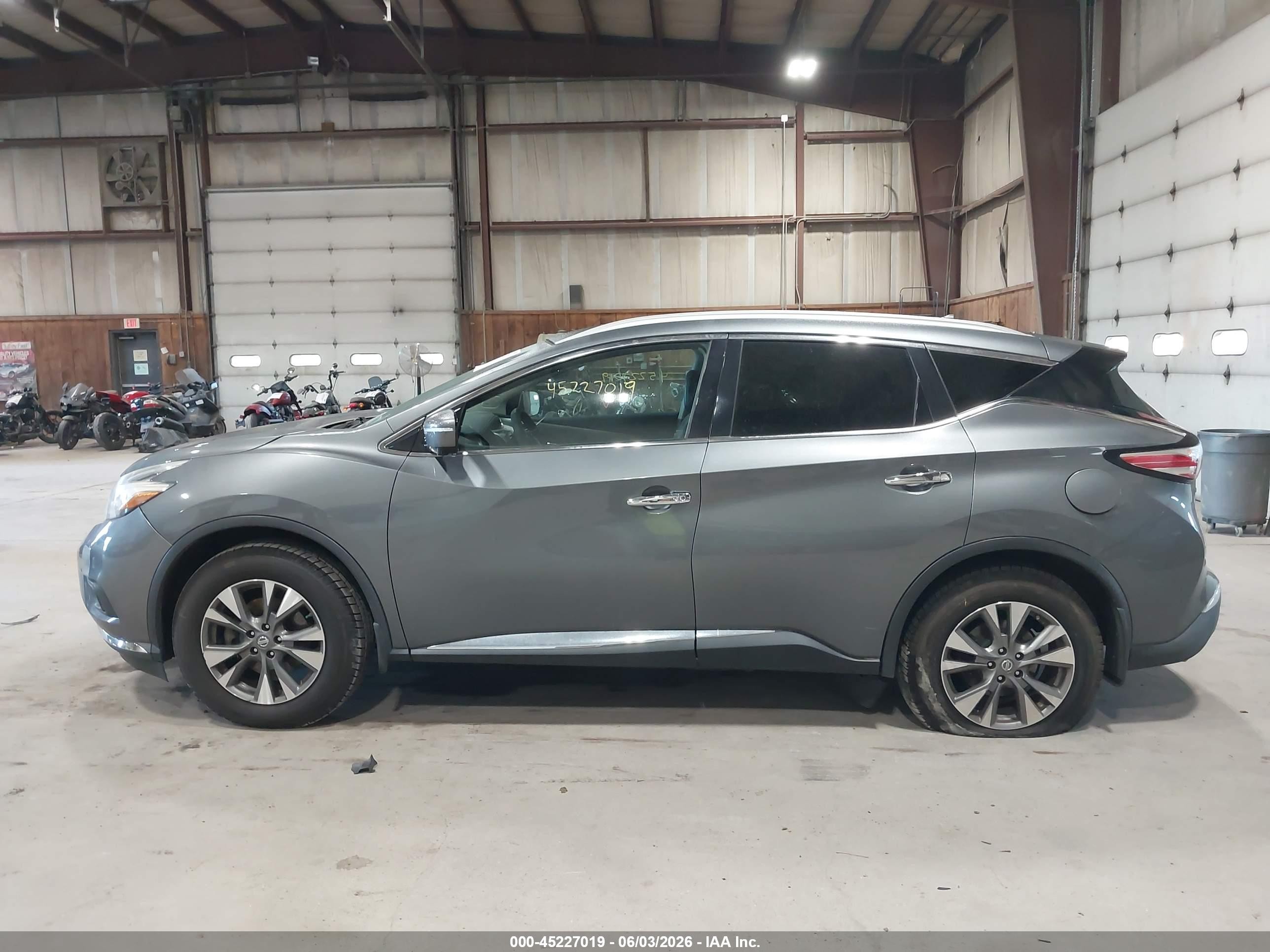 2015 Nissan Murano Sl Gray vin: 5N1AZ2MH9FN235655