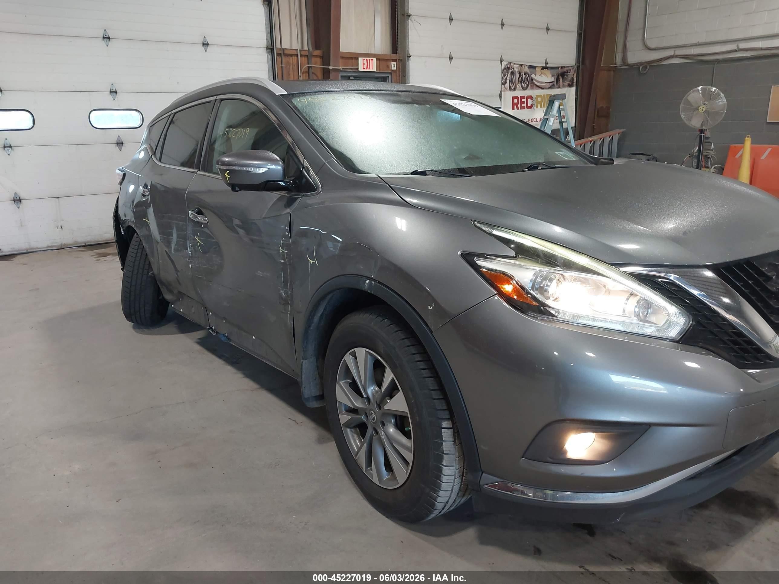 2015 Nissan Murano Sl Gray vin: 5N1AZ2MH9FN235655