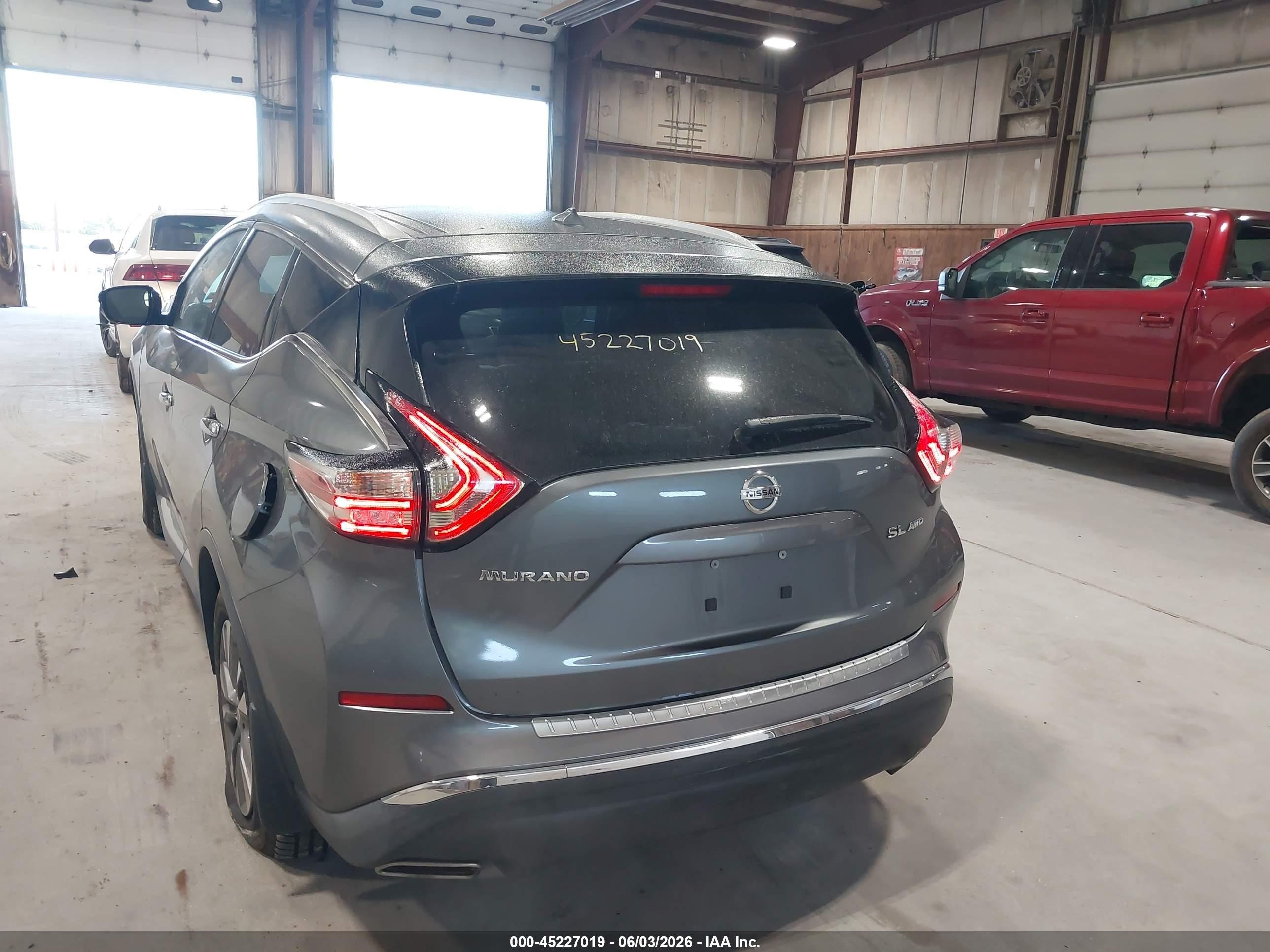 2015 Nissan Murano Sl Gray vin: 5N1AZ2MH9FN235655