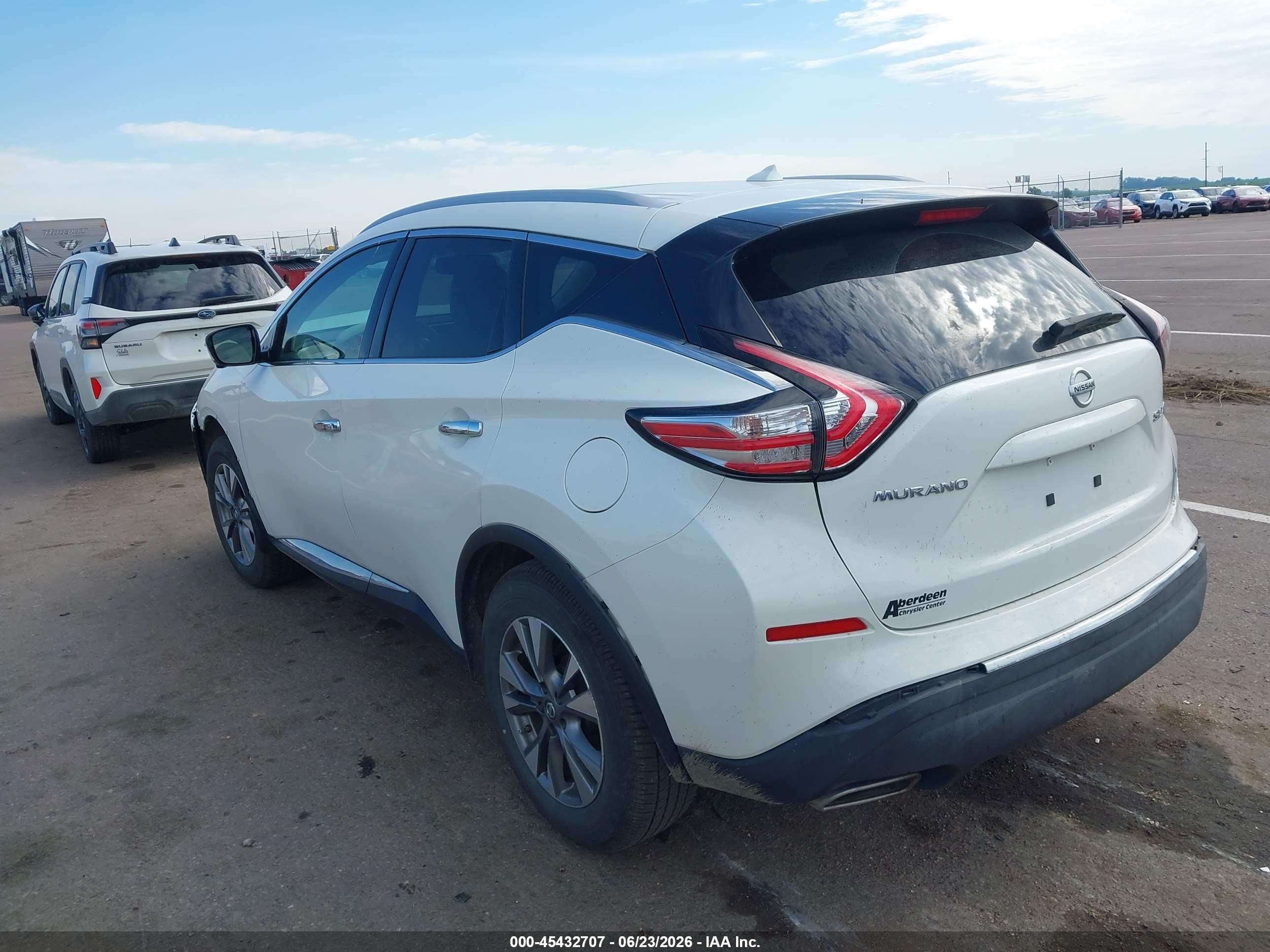 2015 Nissan Murano Platinum/s/sl/sv White vin: 5N1AZ2MH9FN245716
