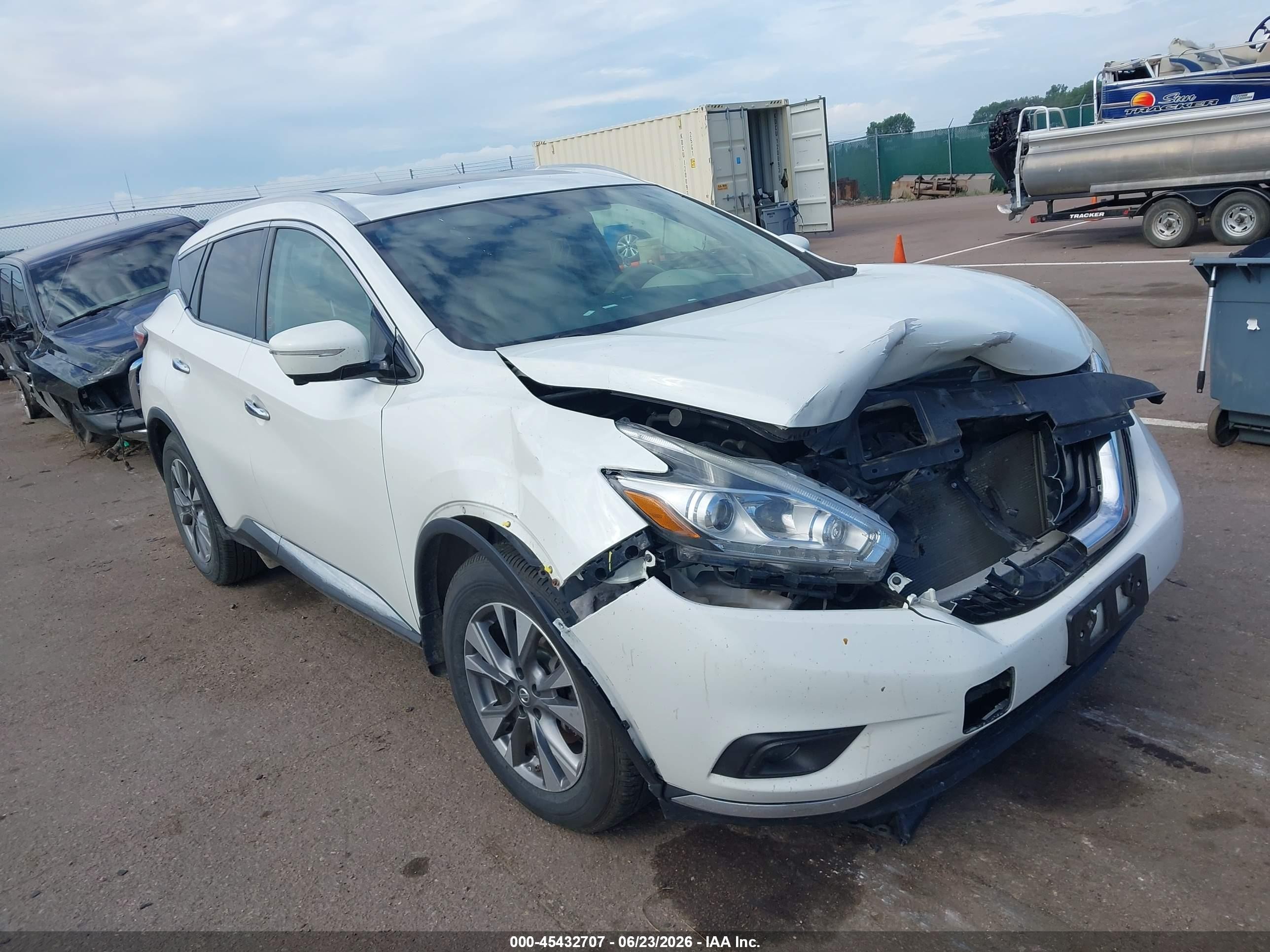 2015 Nissan Murano Platinum/s/sl/sv White vin: 5N1AZ2MH9FN245716