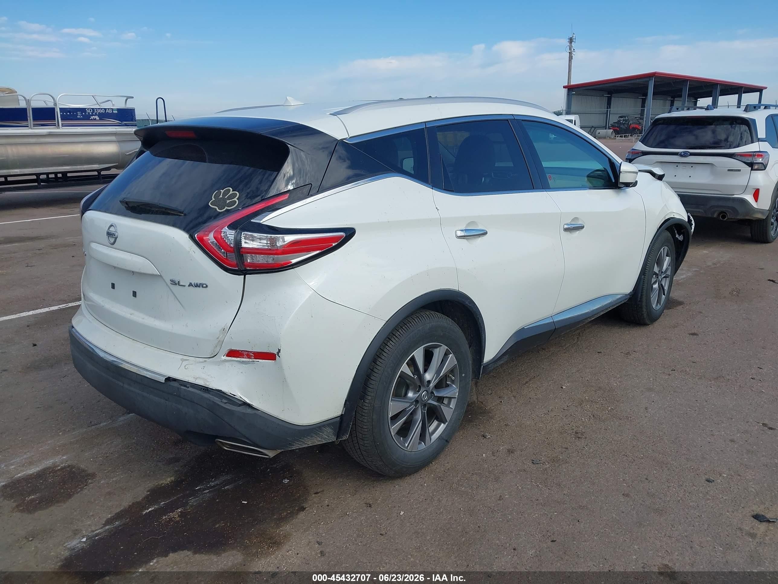 2015 Nissan Murano Platinum/s/sl/sv White vin: 5N1AZ2MH9FN245716
