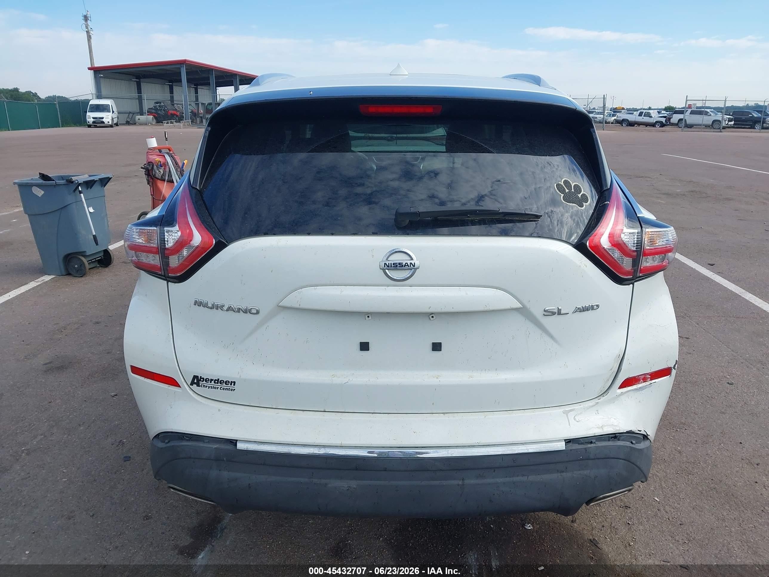 2015 Nissan Murano Platinum/s/sl/sv White vin: 5N1AZ2MH9FN245716