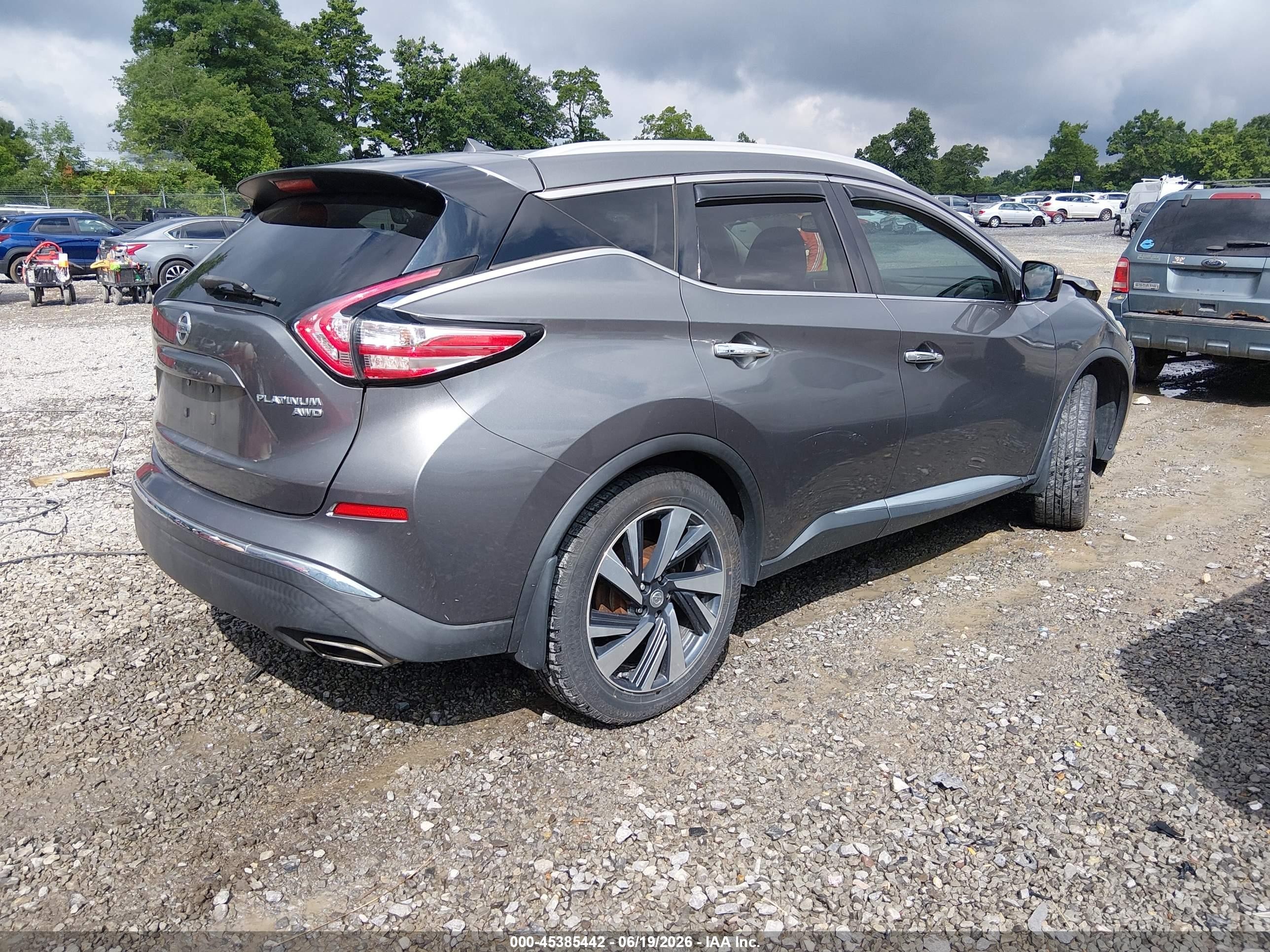 2015 Nissan Murano Platinum Gray vin: 5N1AZ2MH9FN252990