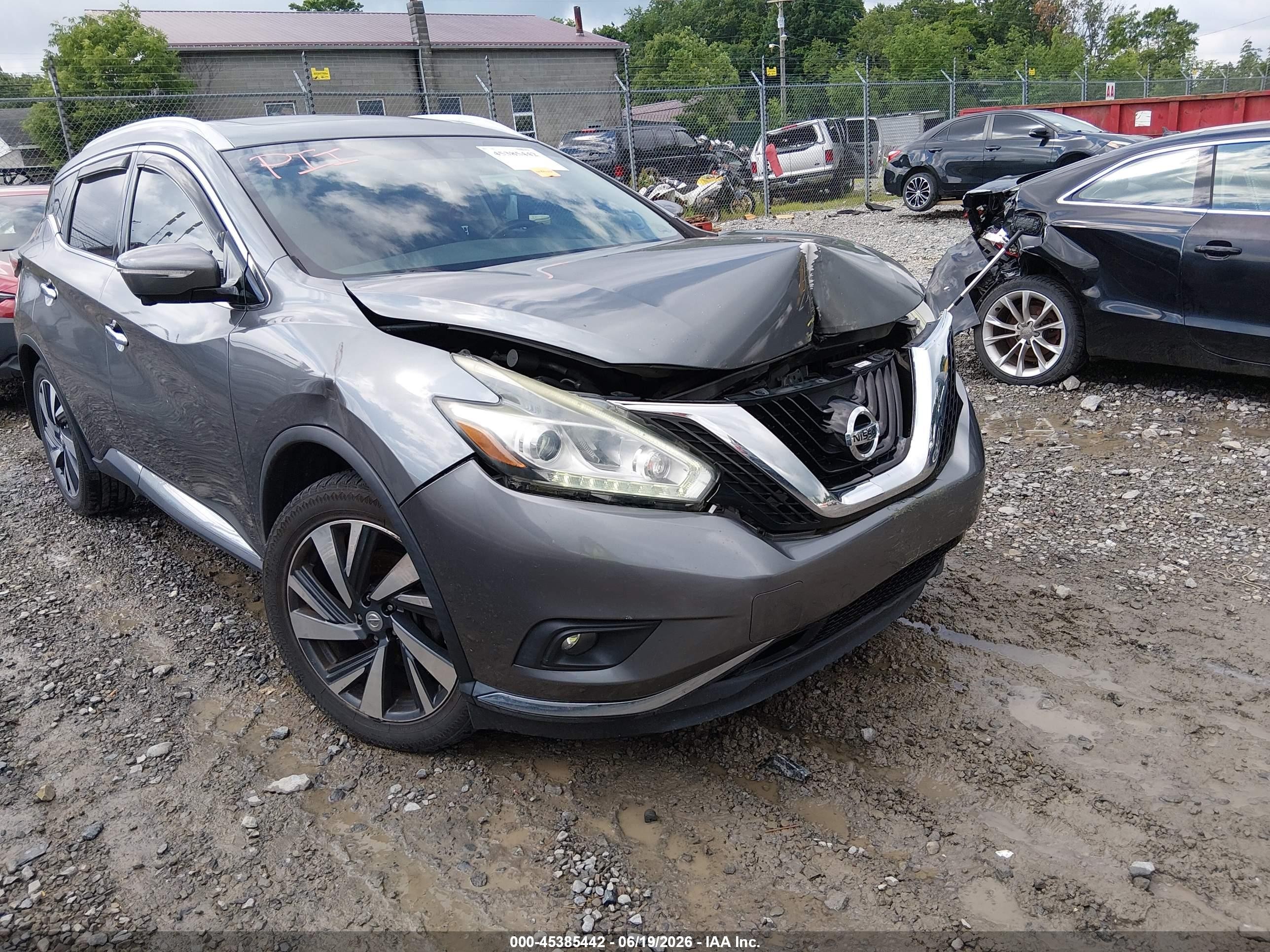 2015 Nissan Murano Platinum Gray vin: 5N1AZ2MH9FN252990
