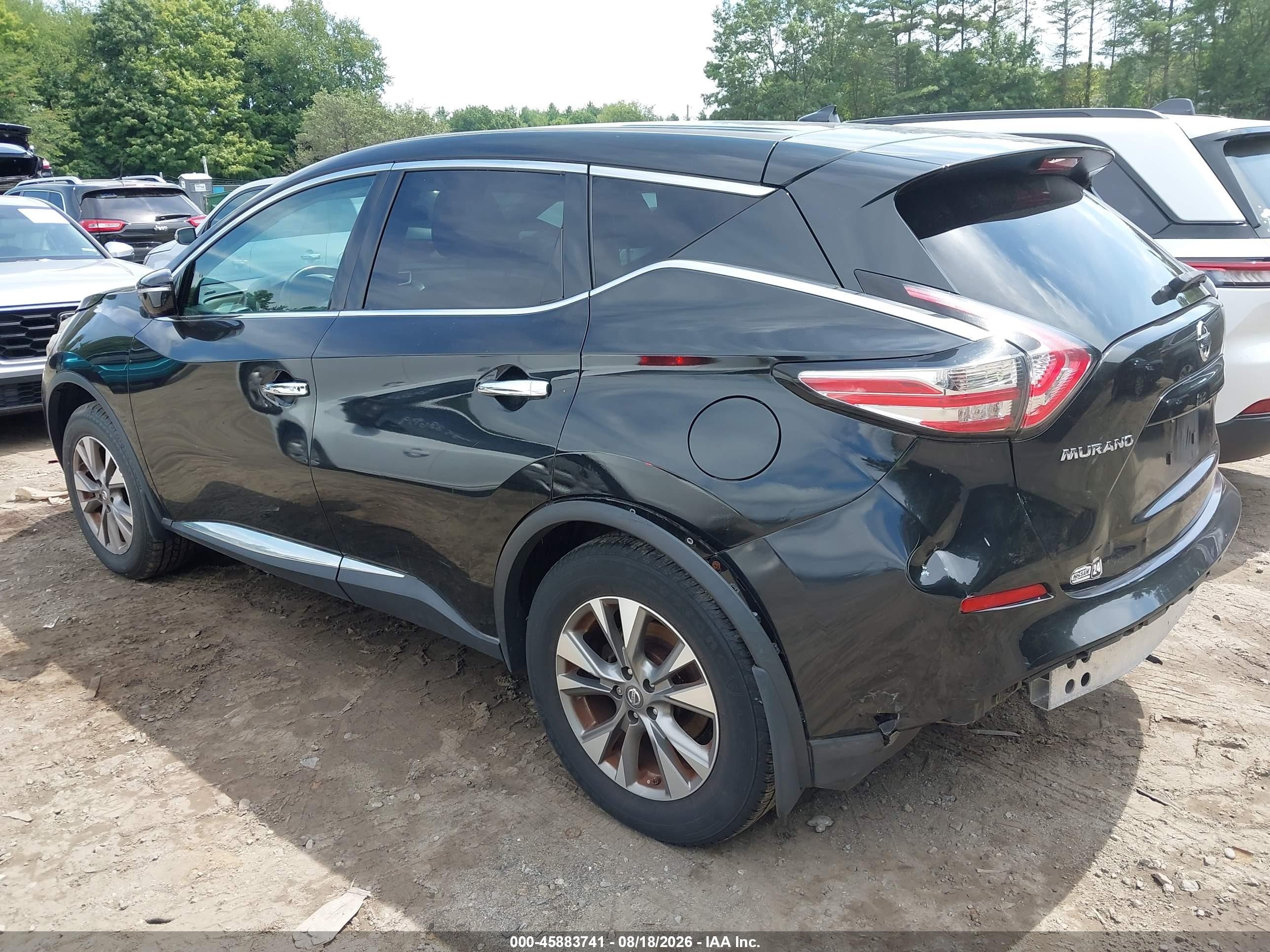 2015 Nissan Murano S Black vin: 5N1AZ2MH9FN261091