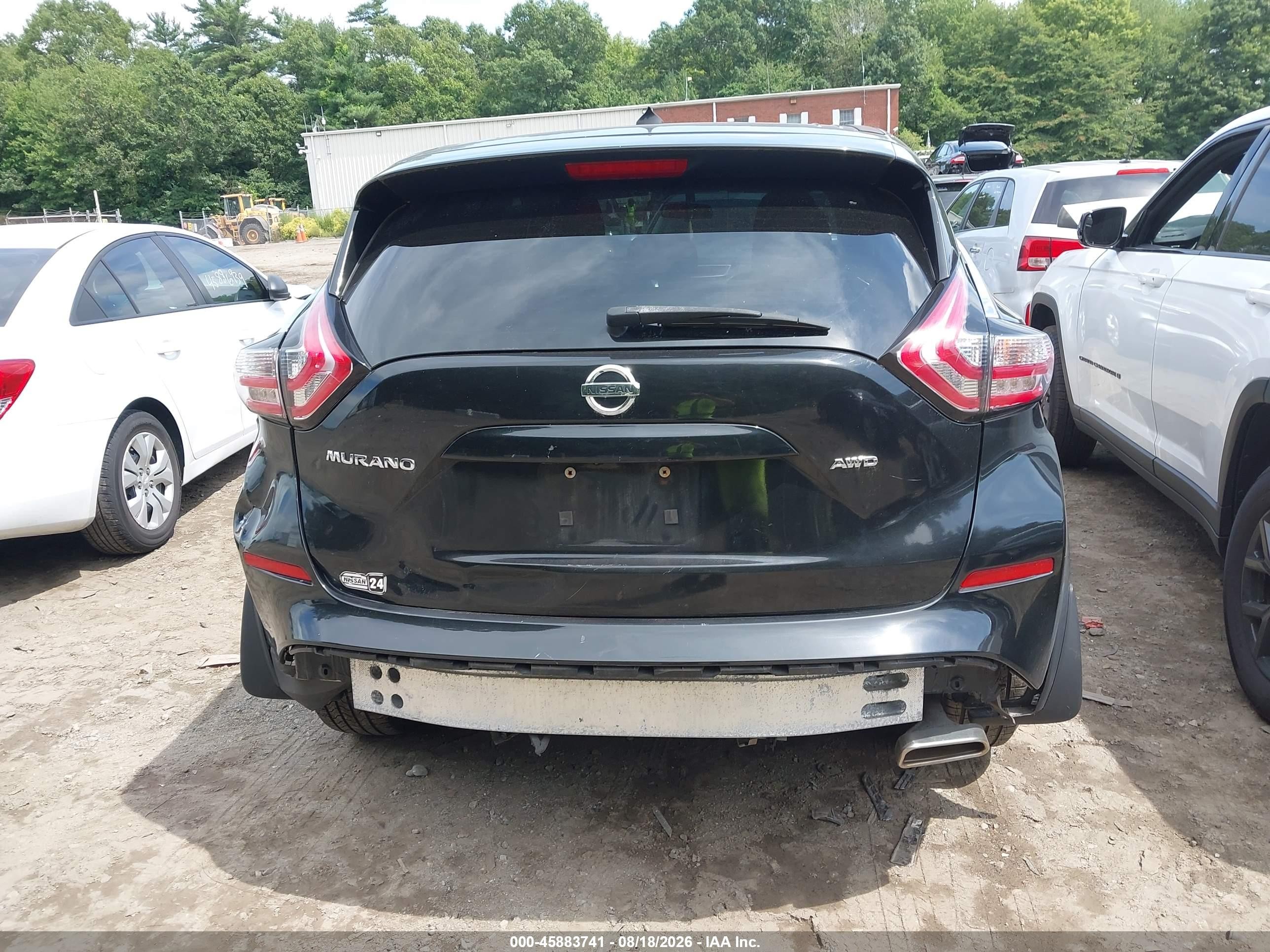 2015 Nissan Murano S Black vin: 5N1AZ2MH9FN261091