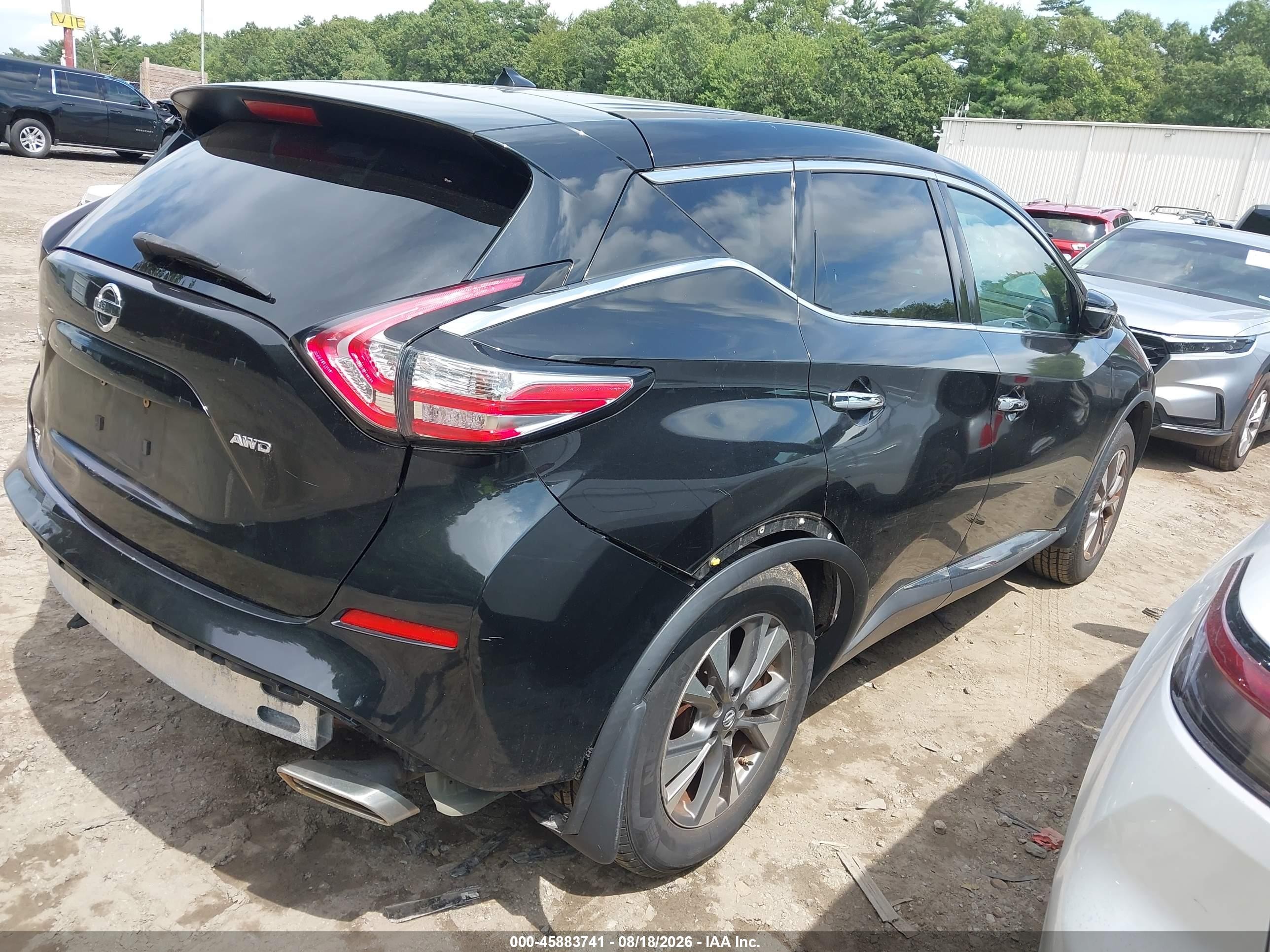 2015 Nissan Murano S Black vin: 5N1AZ2MH9FN261091